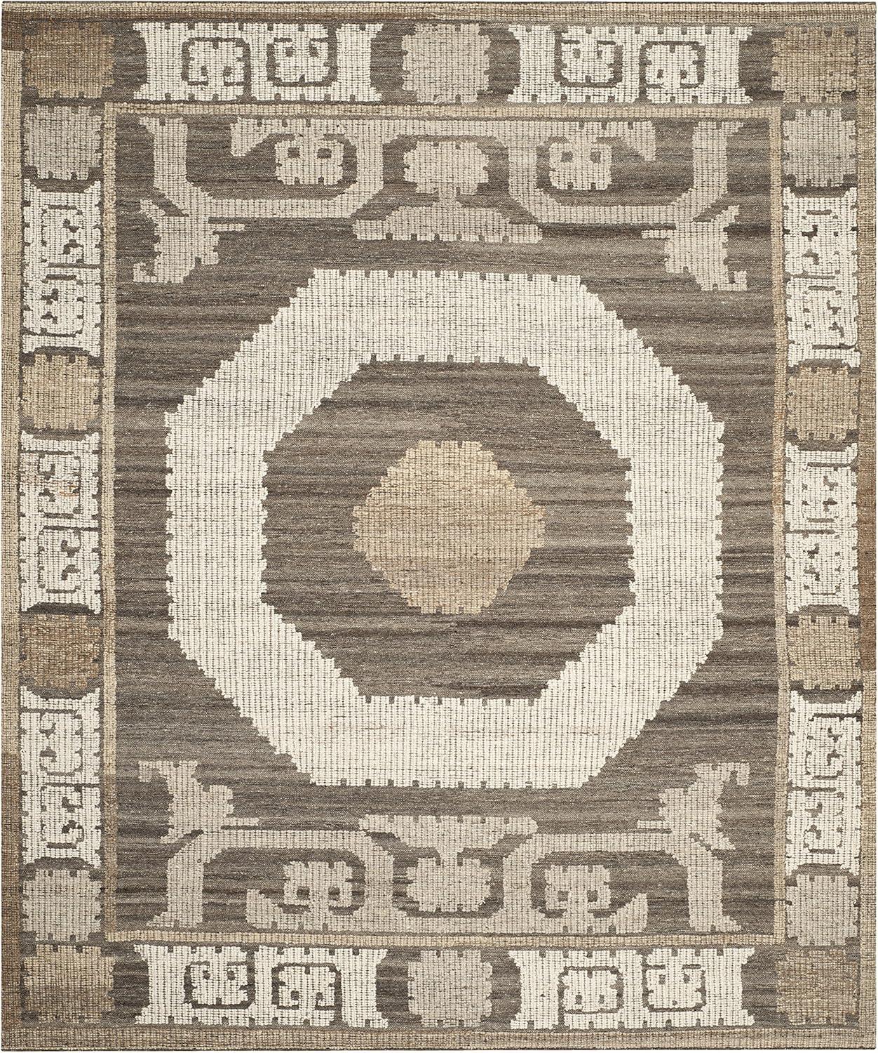 Kenya KNY313 Hand Knotted Area Rug - Ivory/Brown - 8'9"x11'9" - Safavieh.