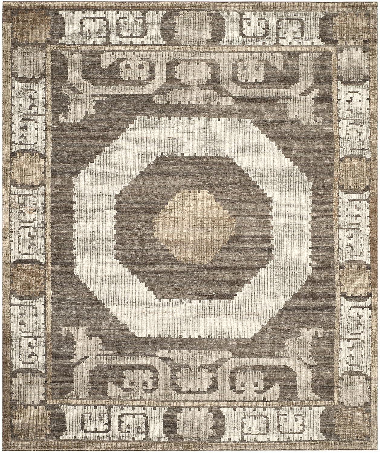 Kenya KNY313 Hand Knotted Area Rug - Ivory/Brown - 8'9"x11'9" - Safavieh.