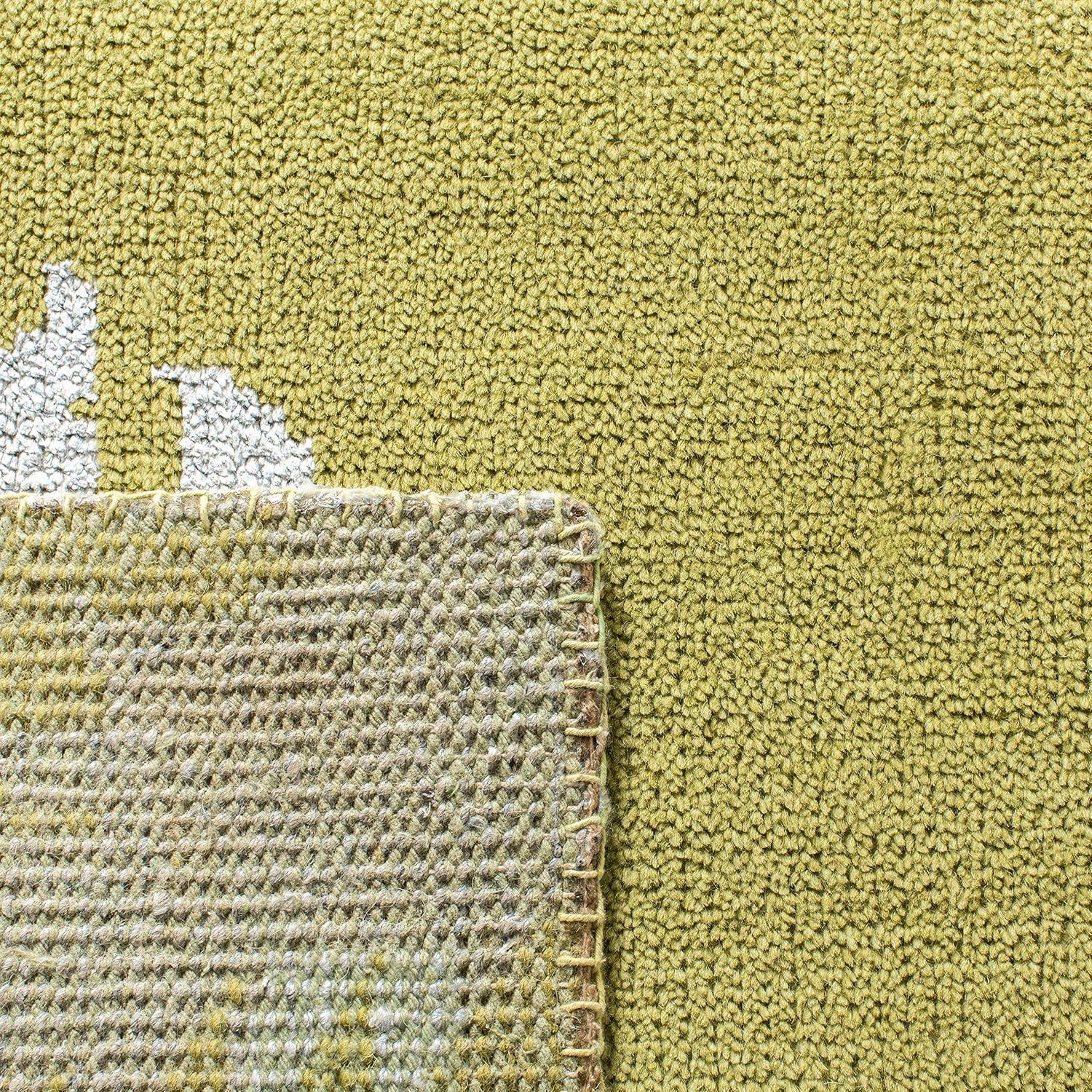 Stone Wash STW235 Hand Knotted Indoor Area Rug - Chartreuse - 5'x8' - Safavieh