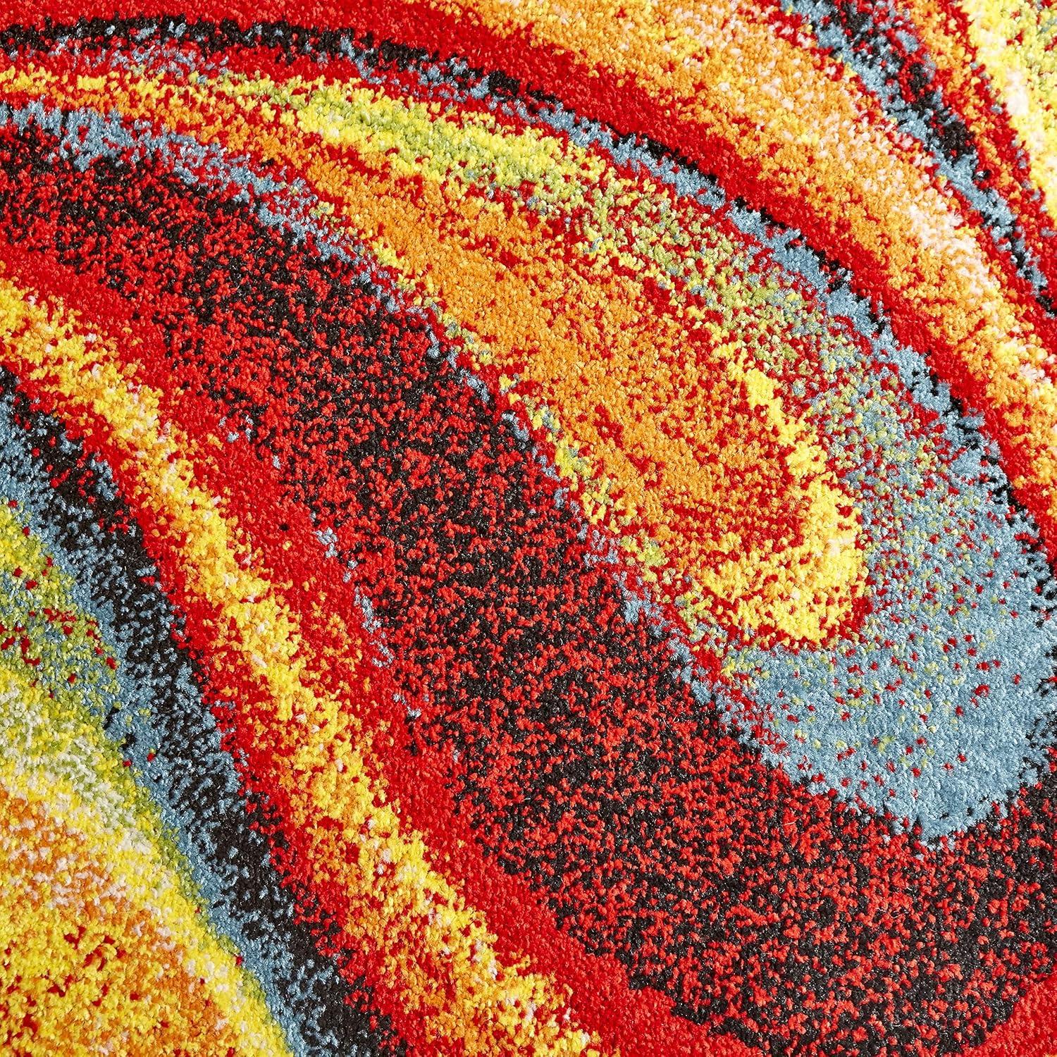 Home Dynamix Splash Adja Contemporary Abstract Swirl Area Rug, Red/Blue, 7'10"x10'2"
