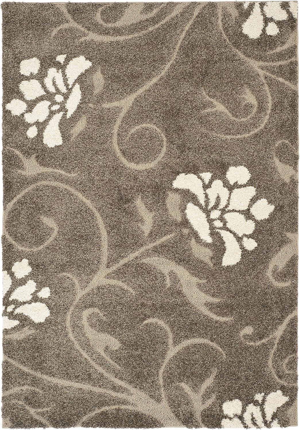 Florida Shag SG464 Power Loomed Indoor Accent Rug - Smoke/Beige - 3'3"x5'3" - Safavieh