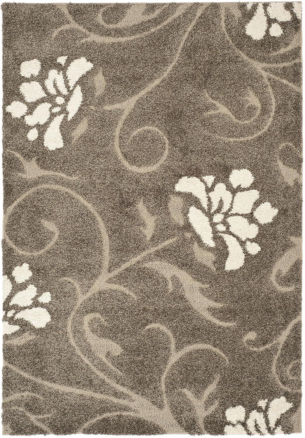 Florida Shag SG464 Power Loomed Indoor Accent Rug - Smoke/Beige - 3'3"x5'3" - Safavieh