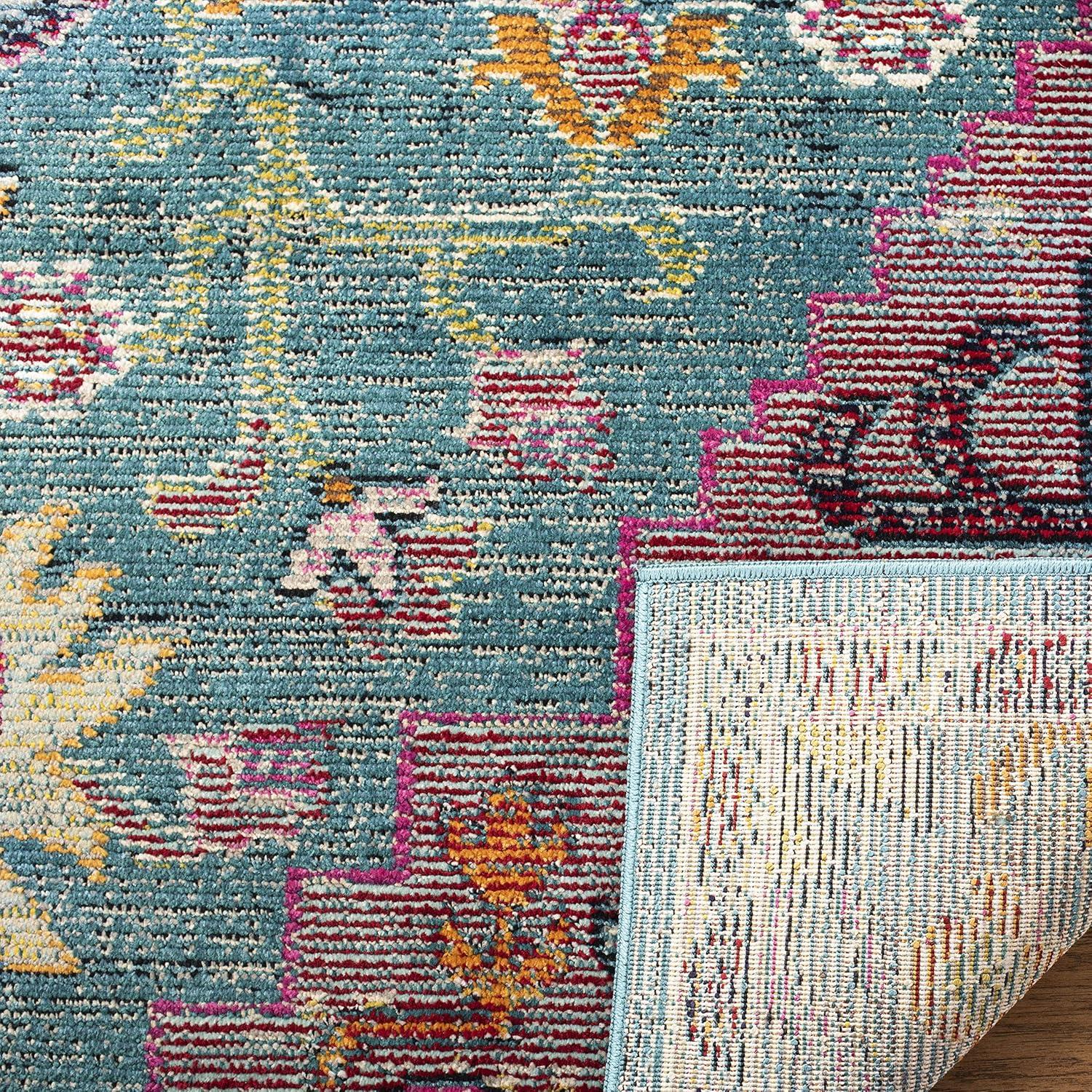 Crystal CRS501 Loomed Indoor Area Rug - Teal/Rose - 4'x6' - Safavieh