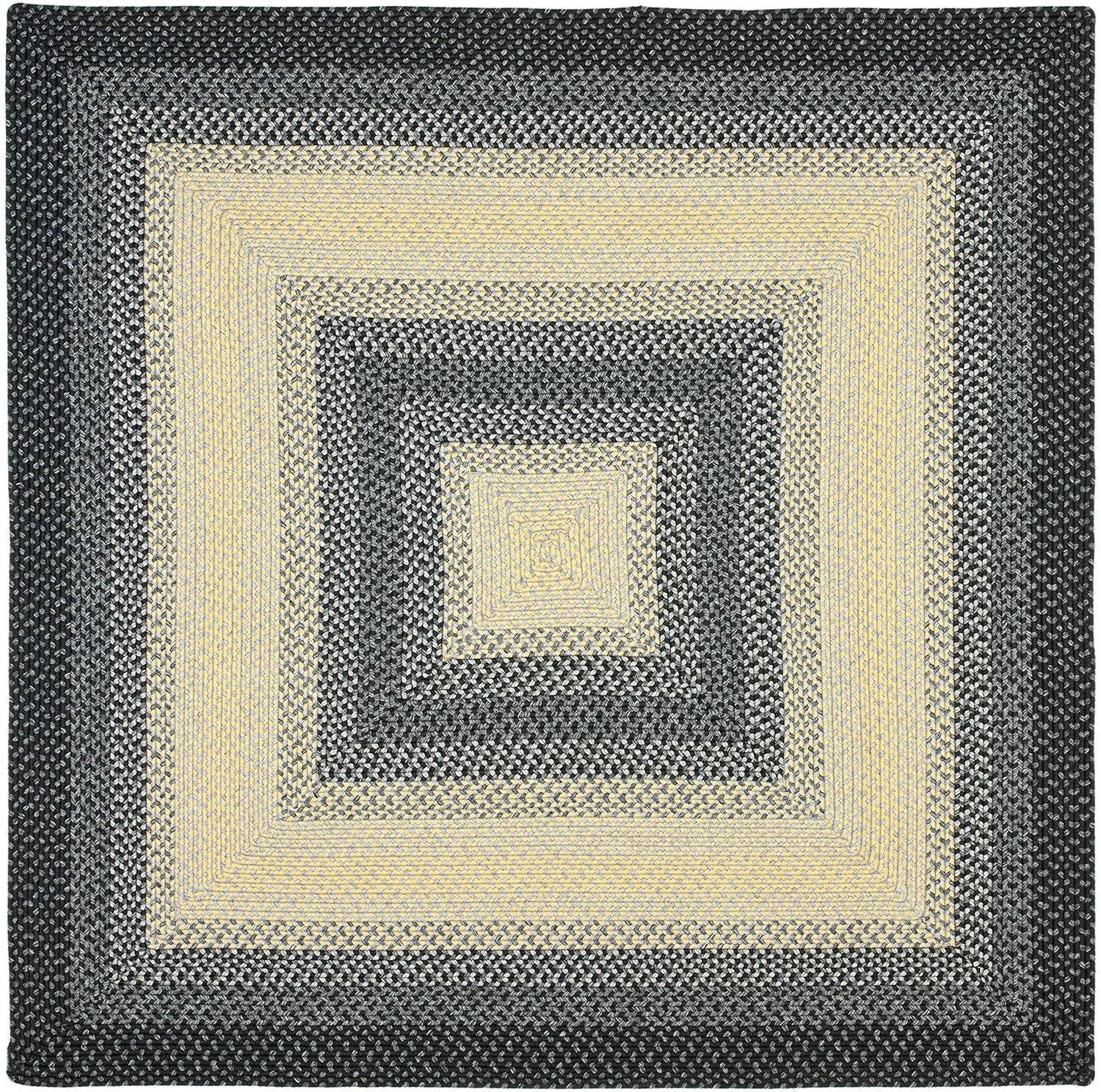 Braided BRD311 Hand Woven Area Rug - Black/Grey - 6'x6' - Safavieh.