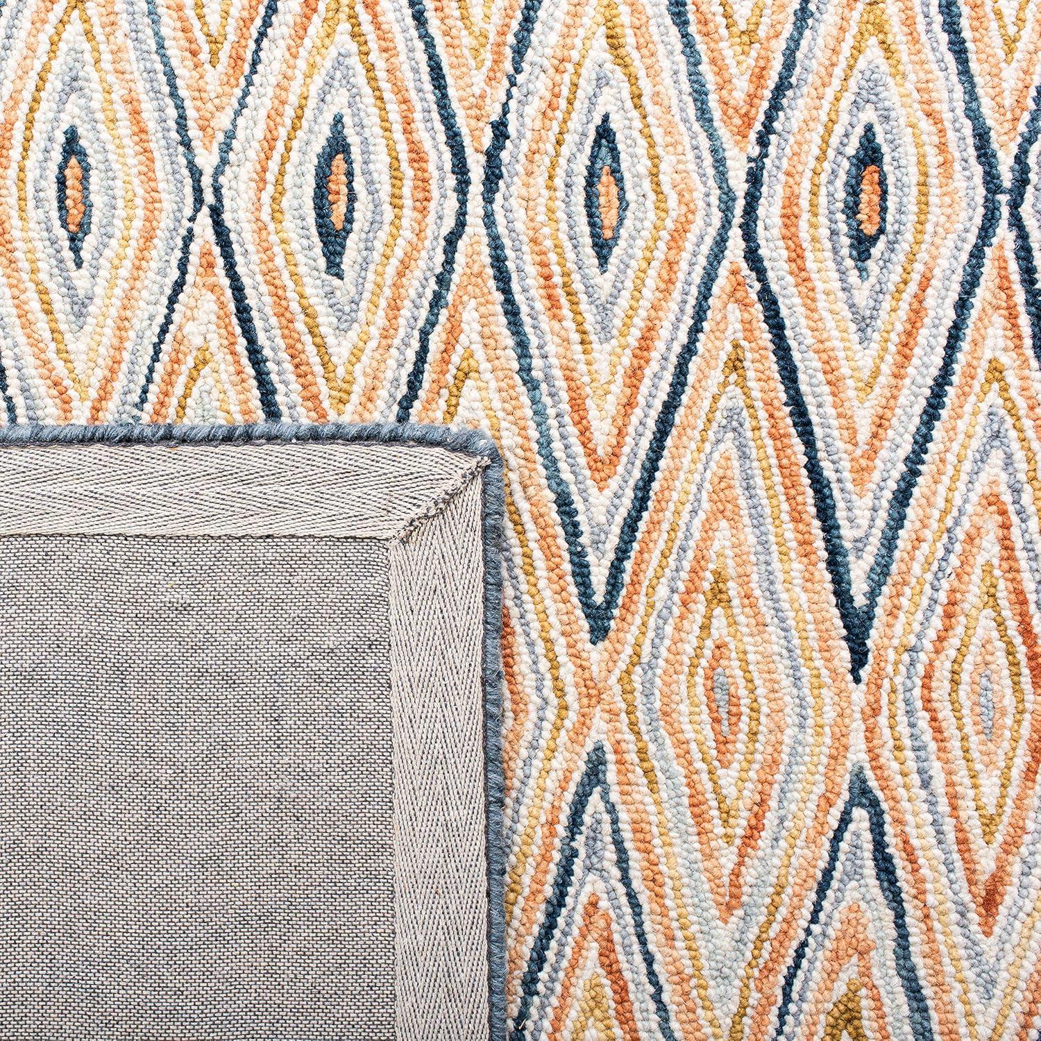 SAFAVIEH Aspen Millicent Geometric Wool Area Rug, Gold/Rust, 9' x 12'
