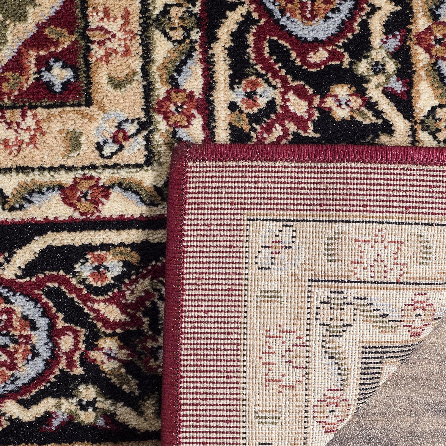 Red and Black Synthetic Tufted 10' x 14' Handmade Oriental Area Rug