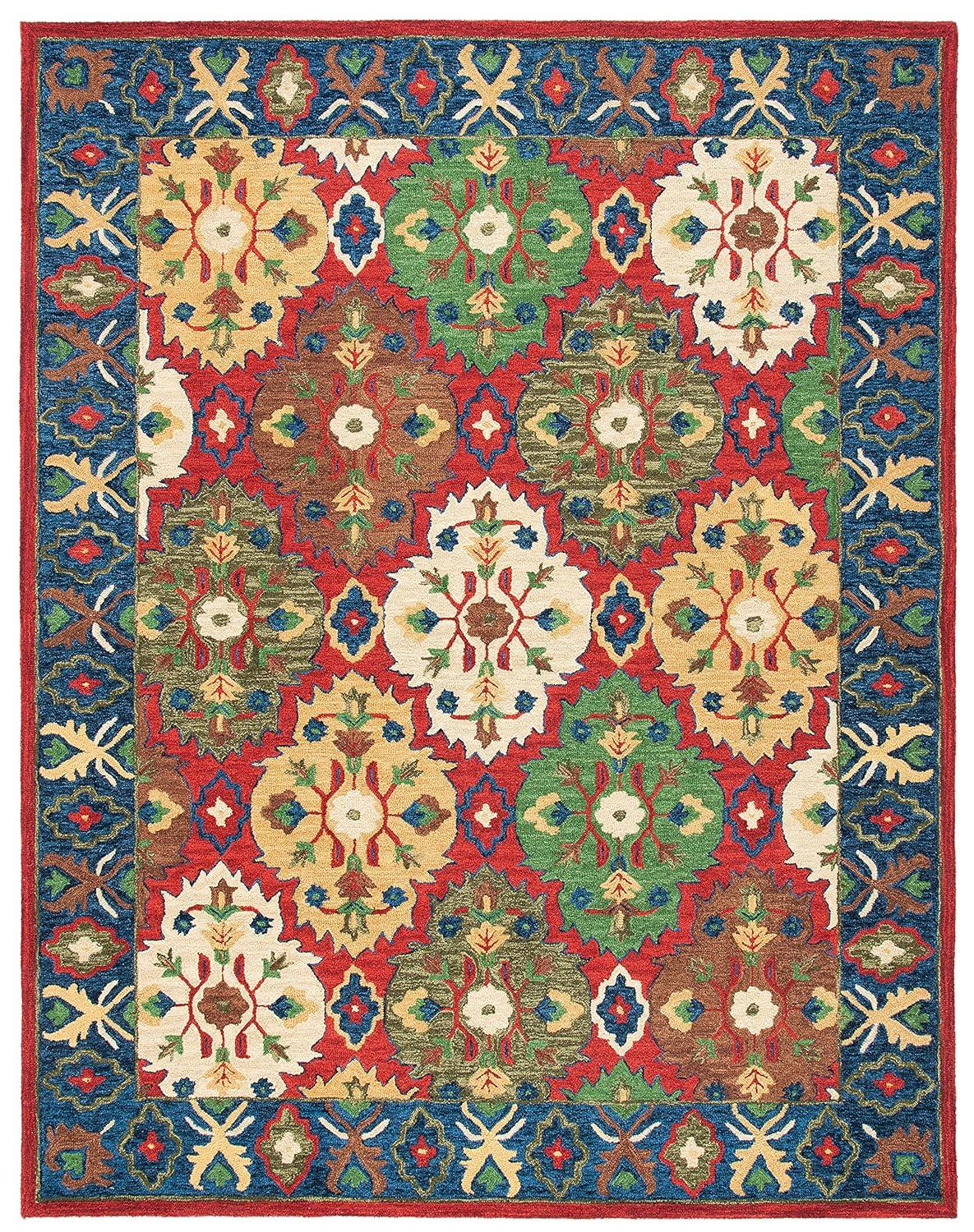 Heritage HG354 Hand Tufted Area Rug - Red/Blue - 6'x9' - Safavieh.
