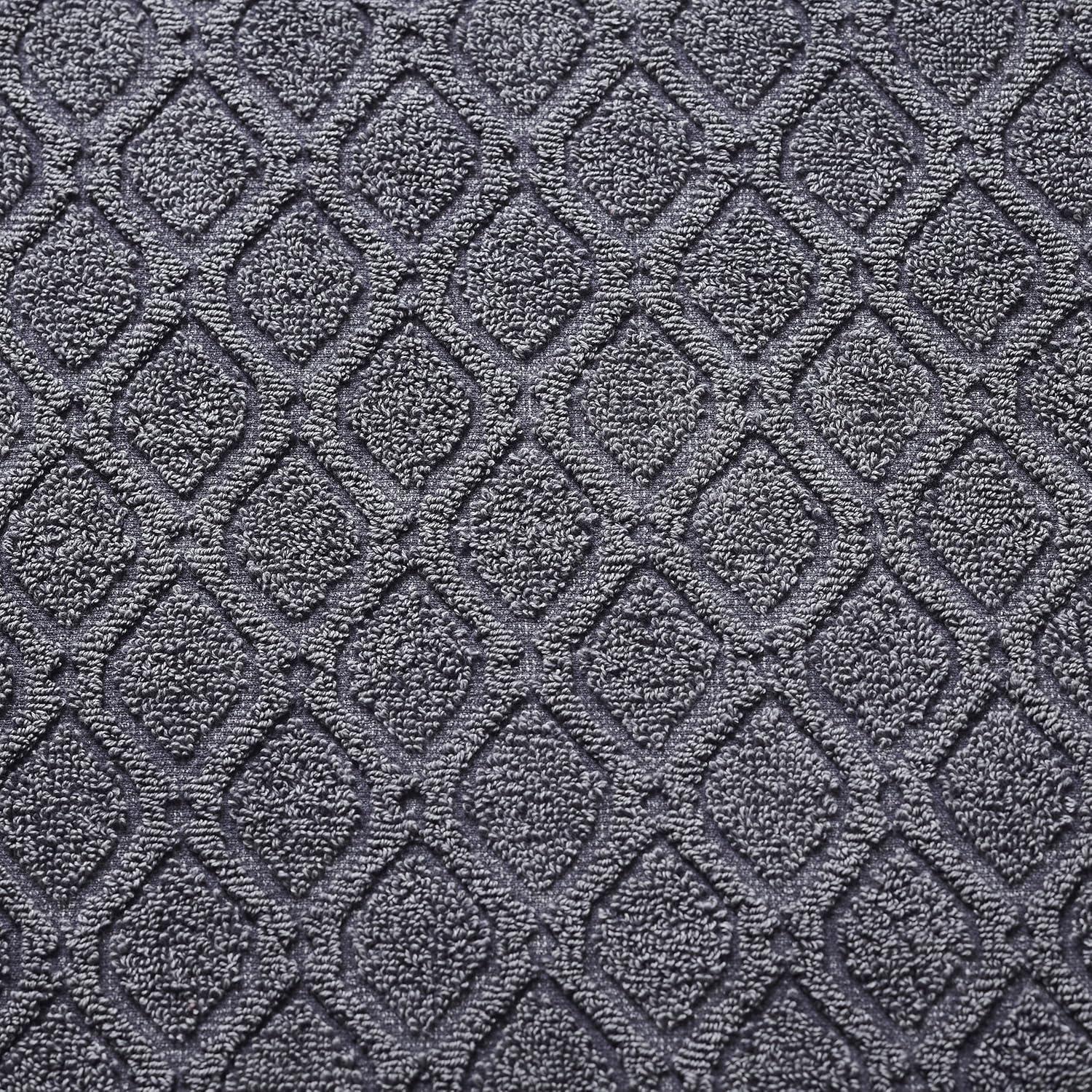 Superior Denim Wash 100% Cotton 550 GSM 6 Piece Bath Towel Set, 2 Face, 2 Hand, 2 Bath Towels, Ideal for Bathroom, Kitchen or Beach, Quick Dry, Jacquard & Solid, Mid-Weight, Navy Blue