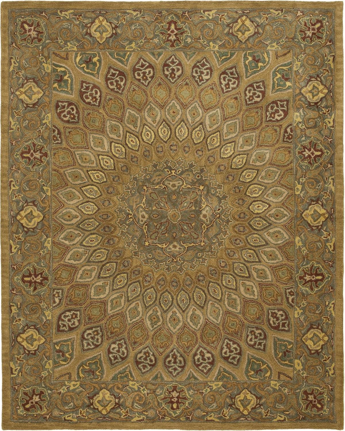 SAFAVIEH Heritage Shevon Traditional Wool Area Rug, Light Brown/Grey, 11' x 16'