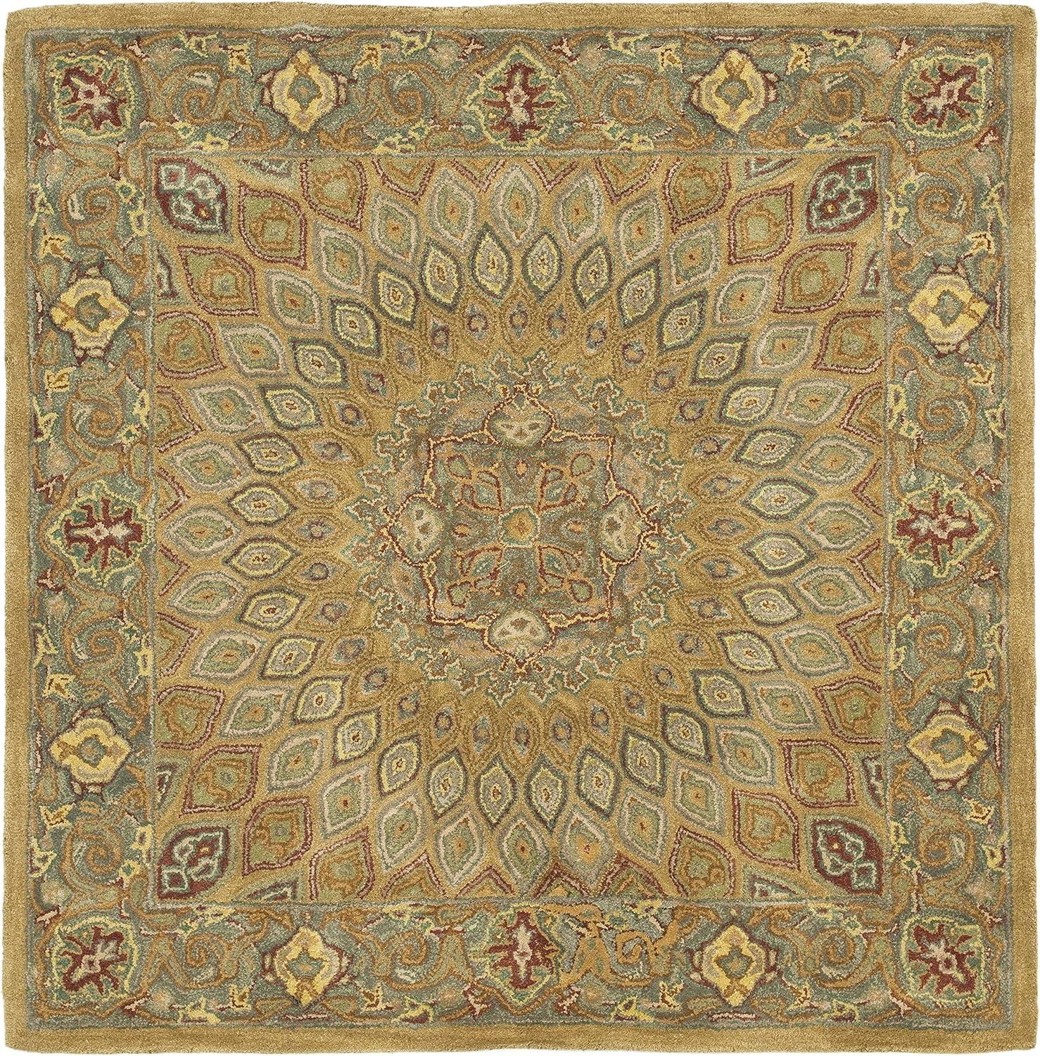 Heritage HG914 Hand Tufted Area Rug - Light Brown/Grey - 6'x6' - Safavieh.