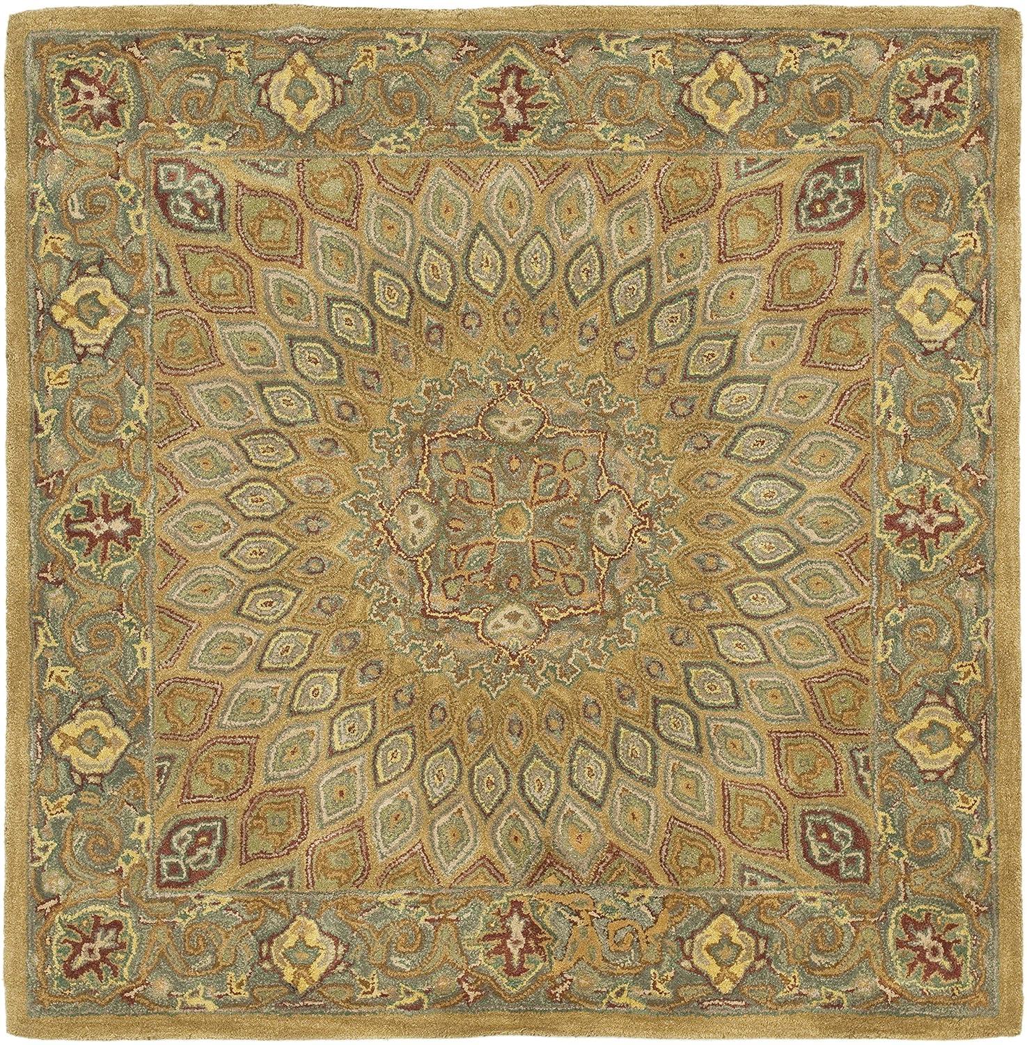 Heritage HG914 Hand Tufted Area Rug - Light Brown/Grey - 4'x4' - Safavieh.