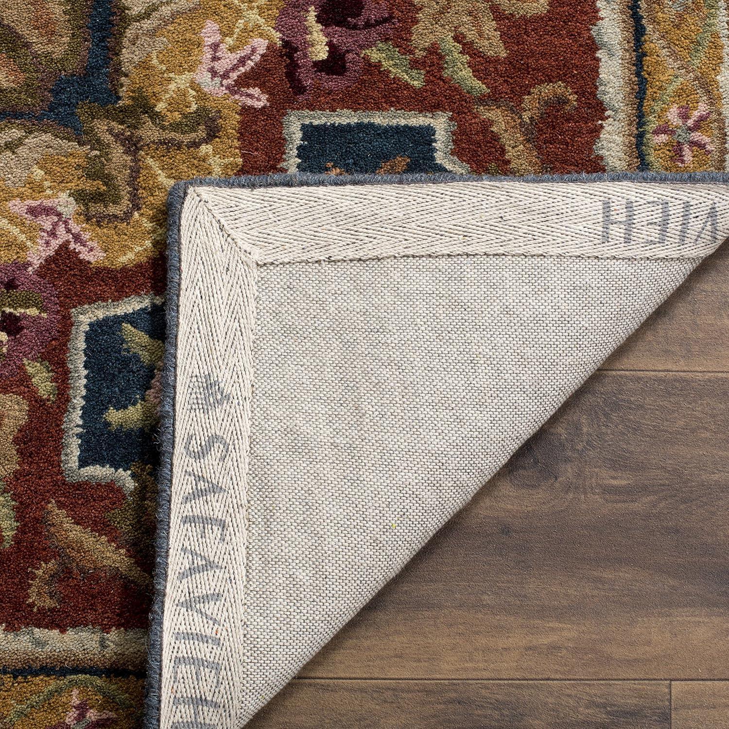 SAFAVIEH Classic Chandler Floral Bordered Wool Area Rug, Taupe/Light Green, 6' x 9'