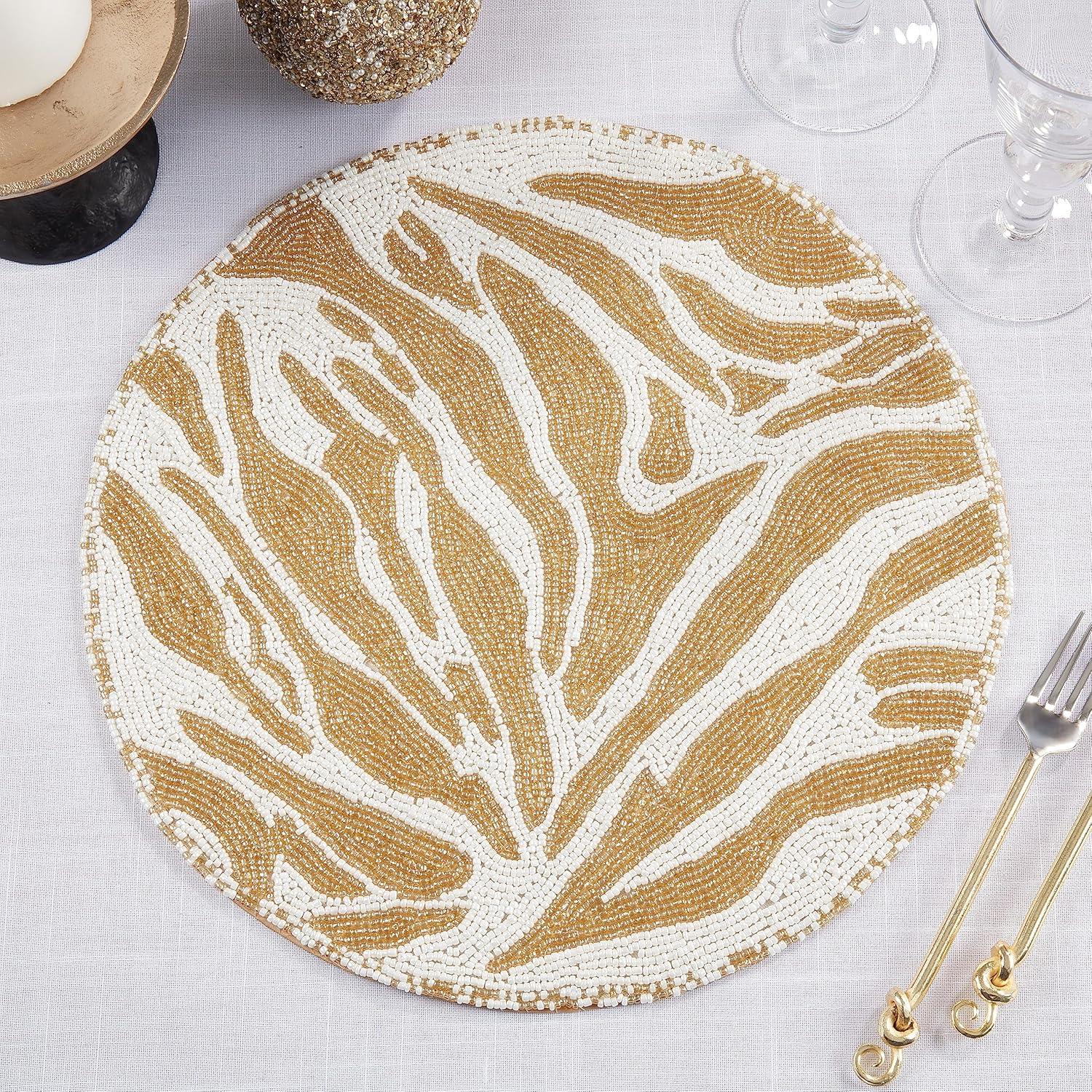 Arbez Glass Animal Print Round Placemat