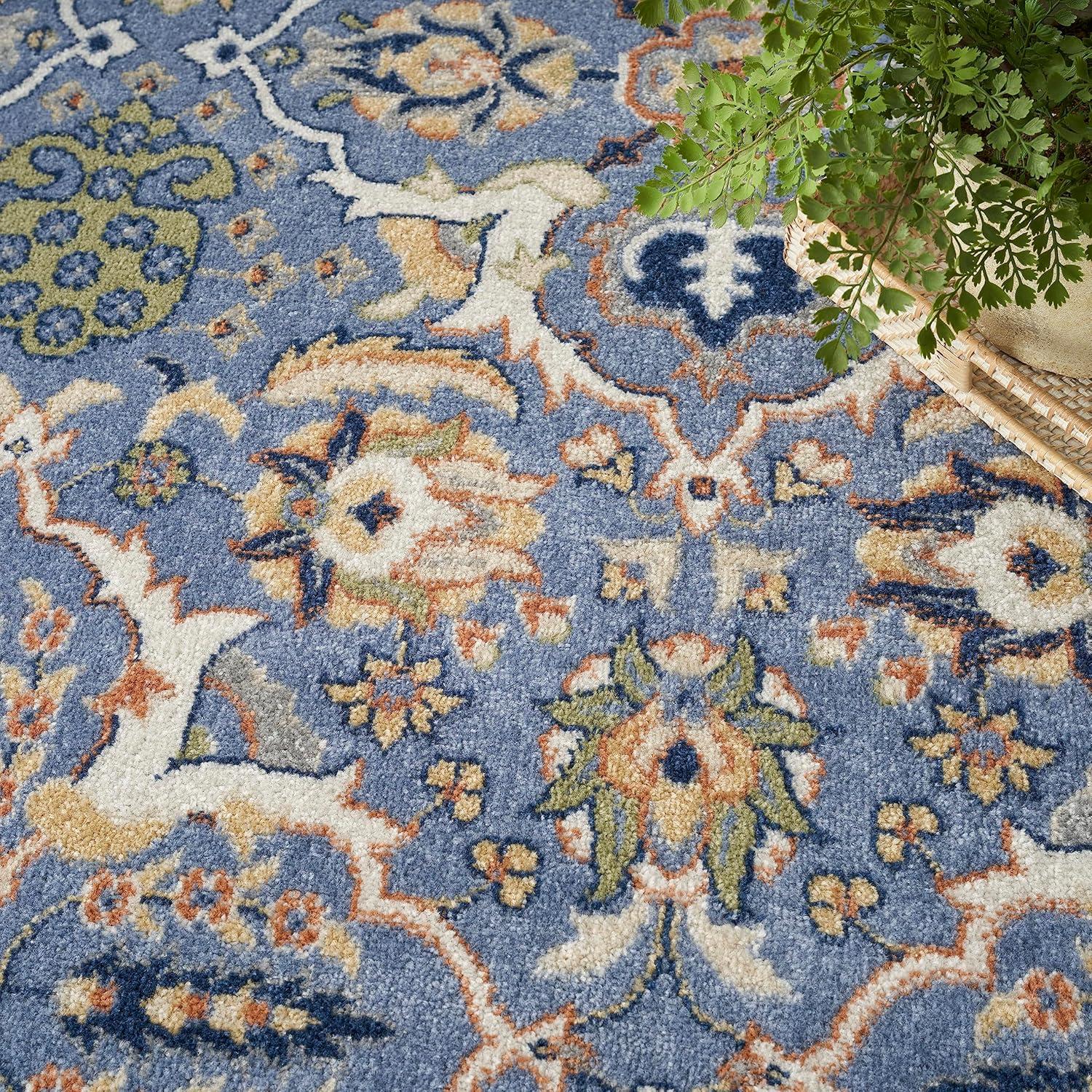 Nourison Allur Boho Indoor Area Rug Light Blue 7' x 10'