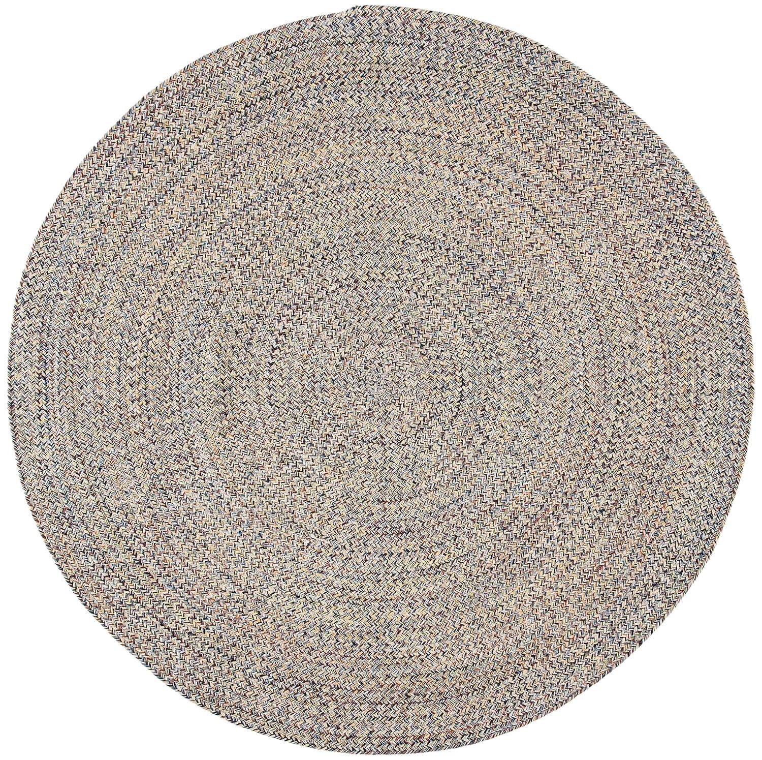 Braided BRD701 Hand Woven Area Rug - Blue/Ivory - 6' Round - Safavieh.