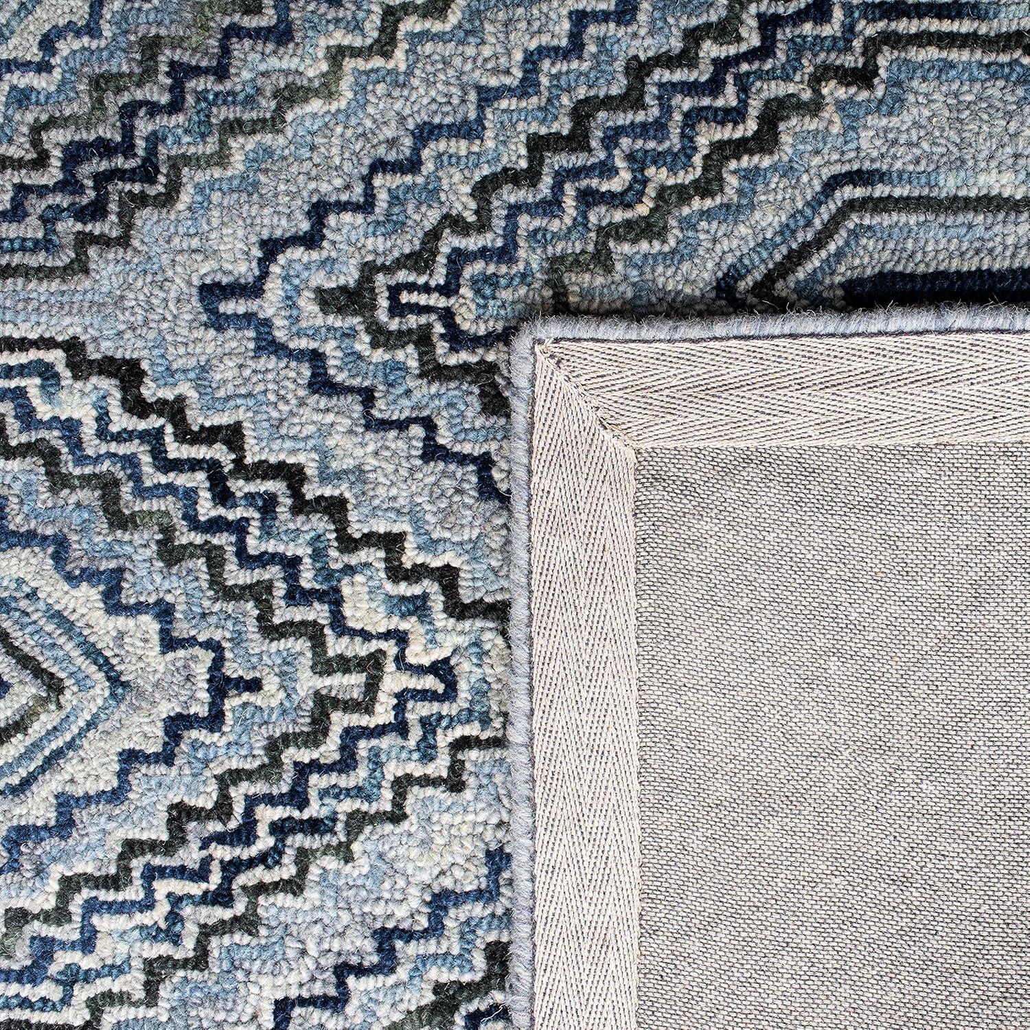 Aspen APN823 Hand Tufted Area Rug - Grey/Blue - 7'x7' - Safavieh.