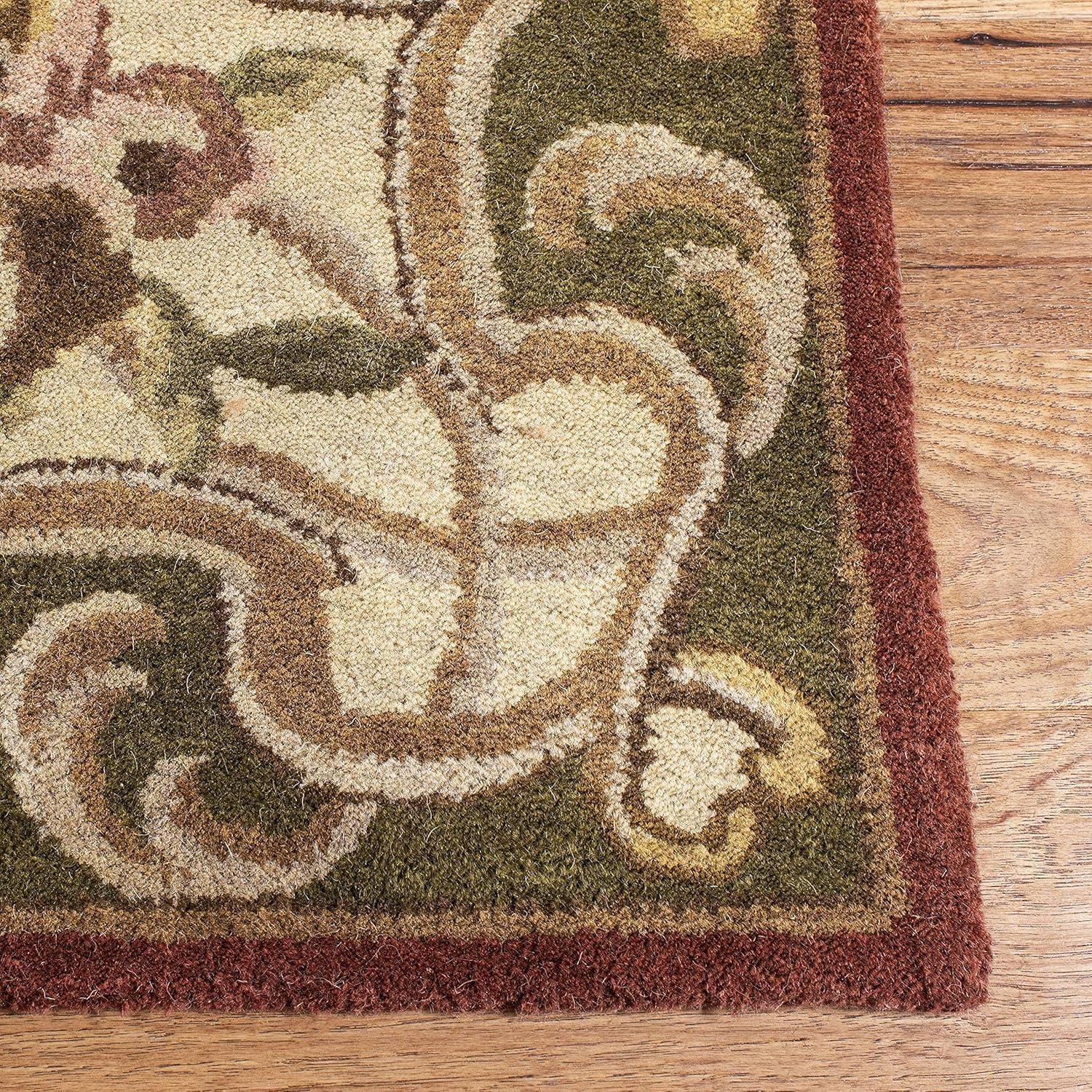 Classic CL234 Hand Tufted Accent Rug - Rust/Green - 2'3"x4' - Safavieh.
