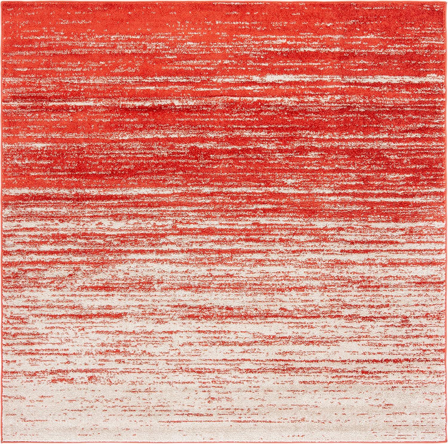 Adirondack ADR113 Machine Made Indoor Area Rug - Orange/Grey - 4'x4' - Safavieh