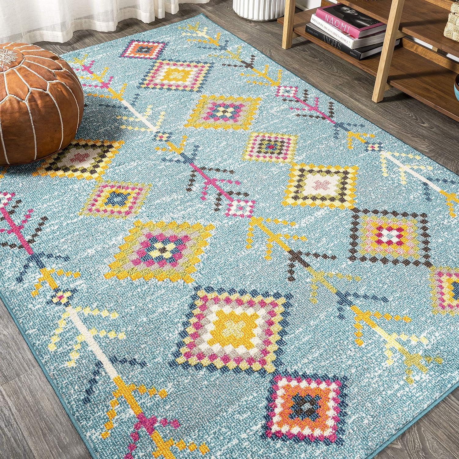 Moroccan Medallion 3' x 5' Multicolor Synthetic Area Rug