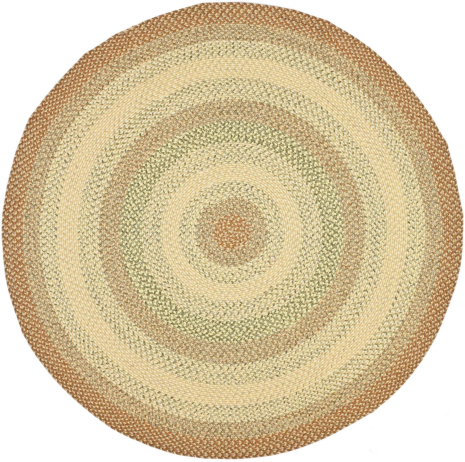 Braided BRD303 Hand Woven Area Rug - Rust/Multi - 3' round - Safavieh.