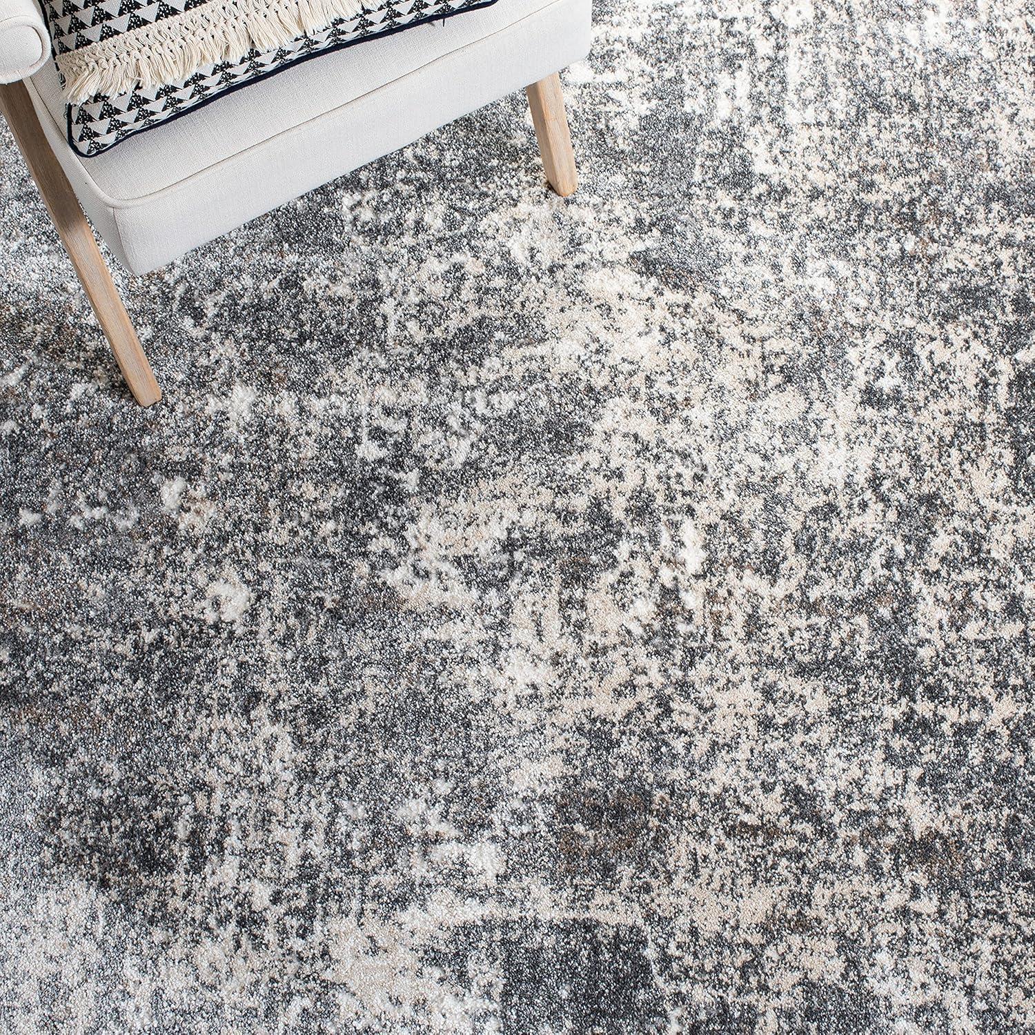 Aston ASN705 Power Loomed Indoor Area Rug - Grey/Ivory - 9'x12' - Safavieh