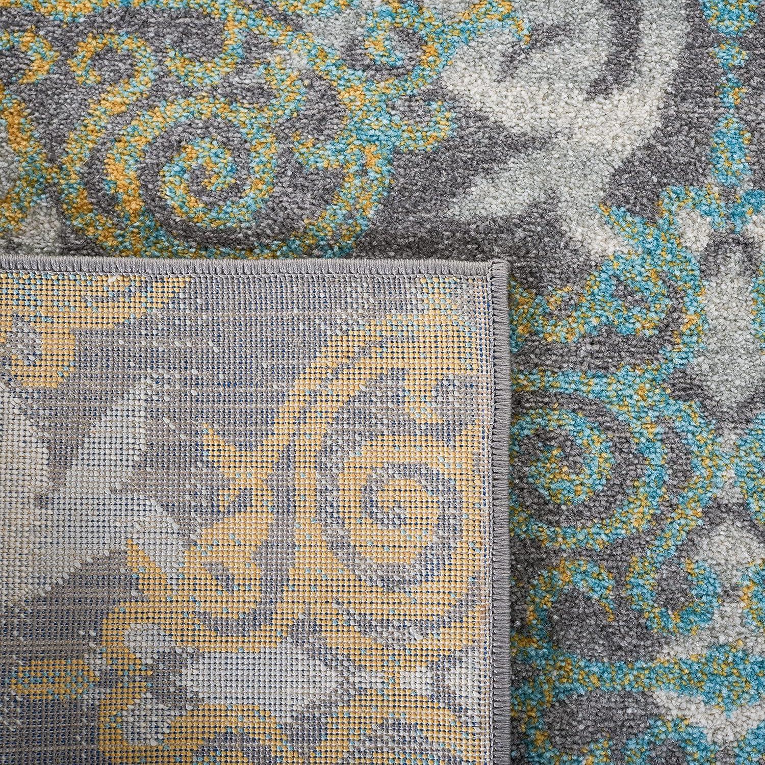 Evoke EVK230 Power Loomed Indoor Area Rug - Grey/Ivory - 5'3"x7'6" - Safavieh