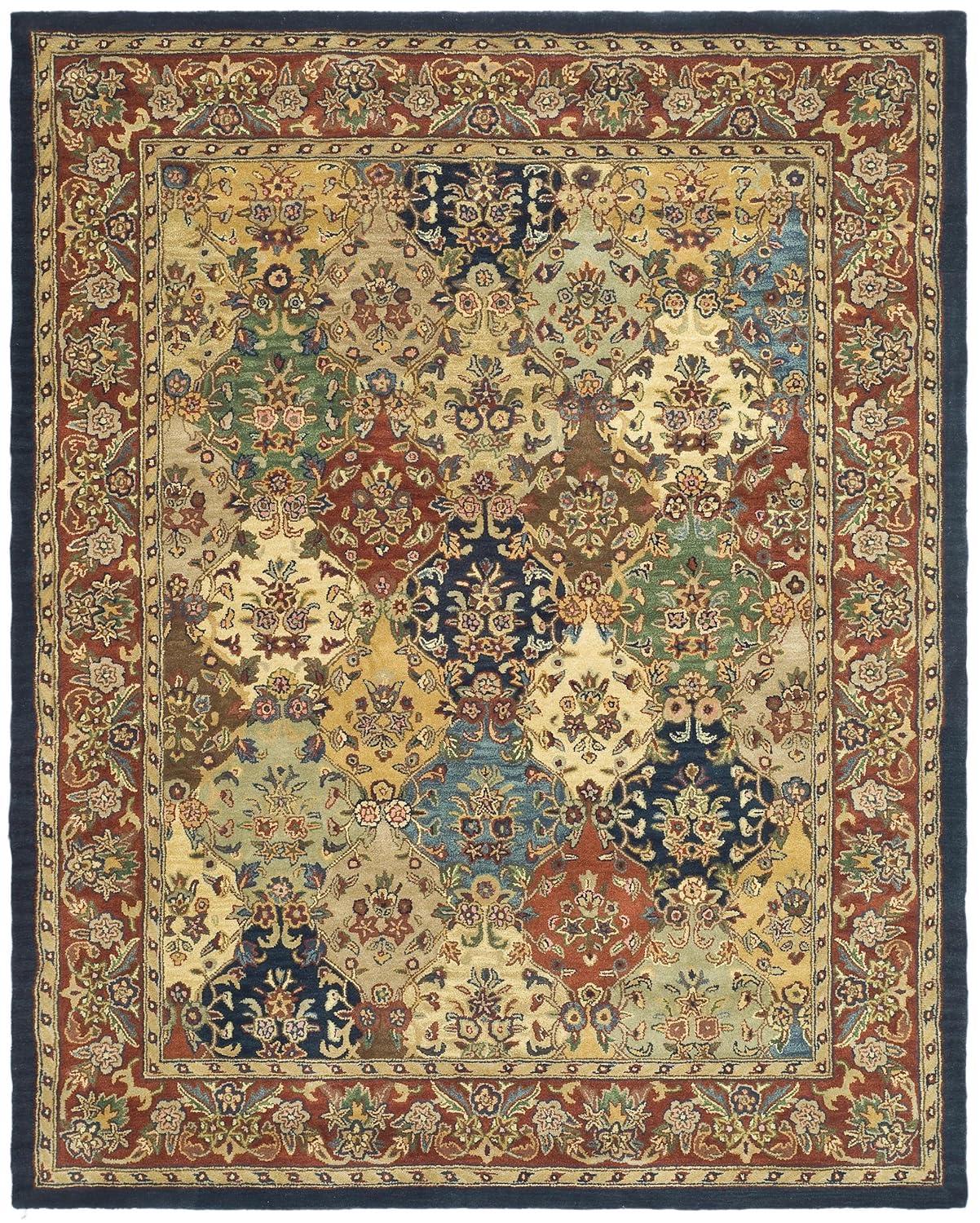 SAFAVIEH Heritage Malcolm Traditional Wool Area Rug, Multi/Burgundy, 12' x 15'