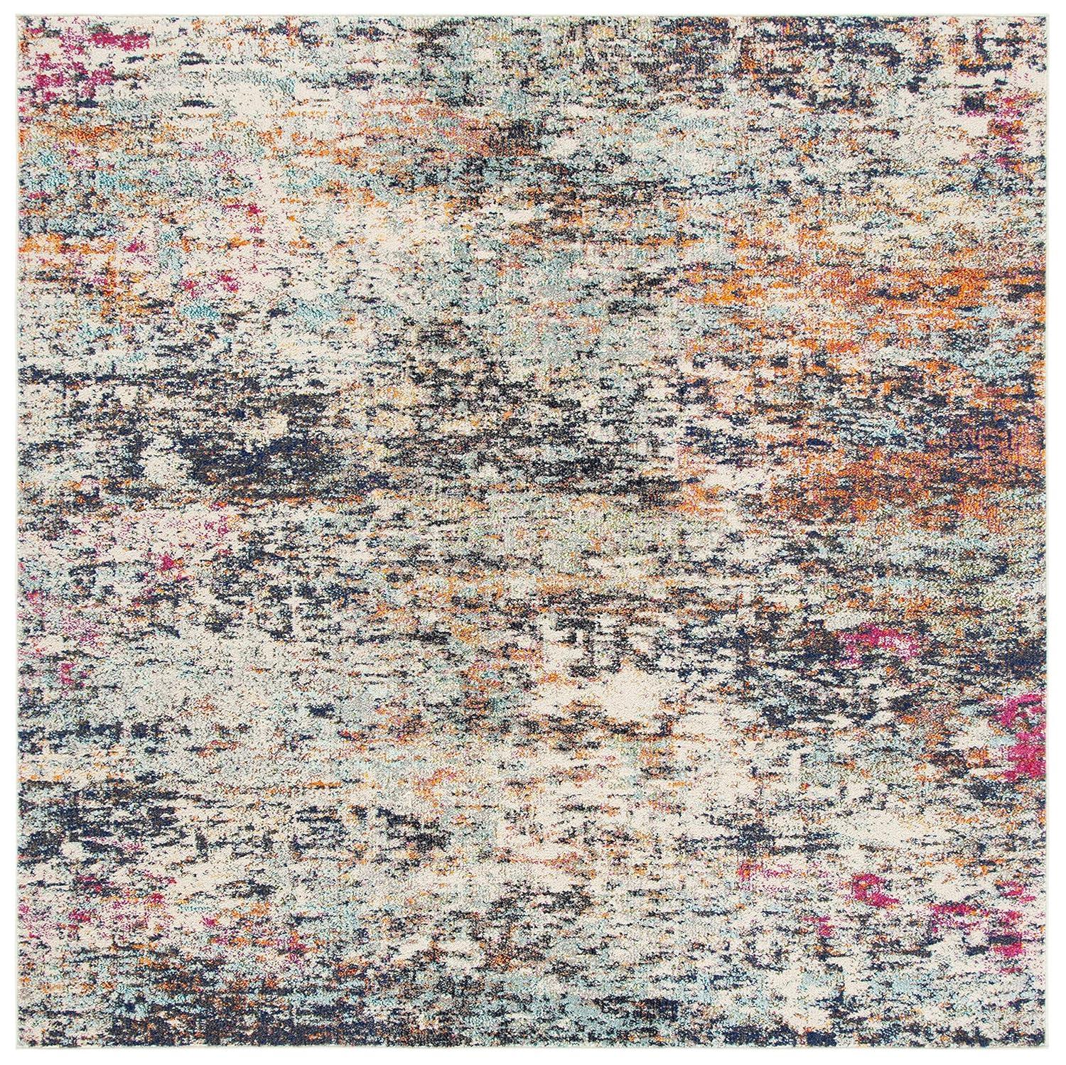 Madison MAD460 Power Loomed Indoor Area Rug - Black/Gold - 5'x5' - Safavieh