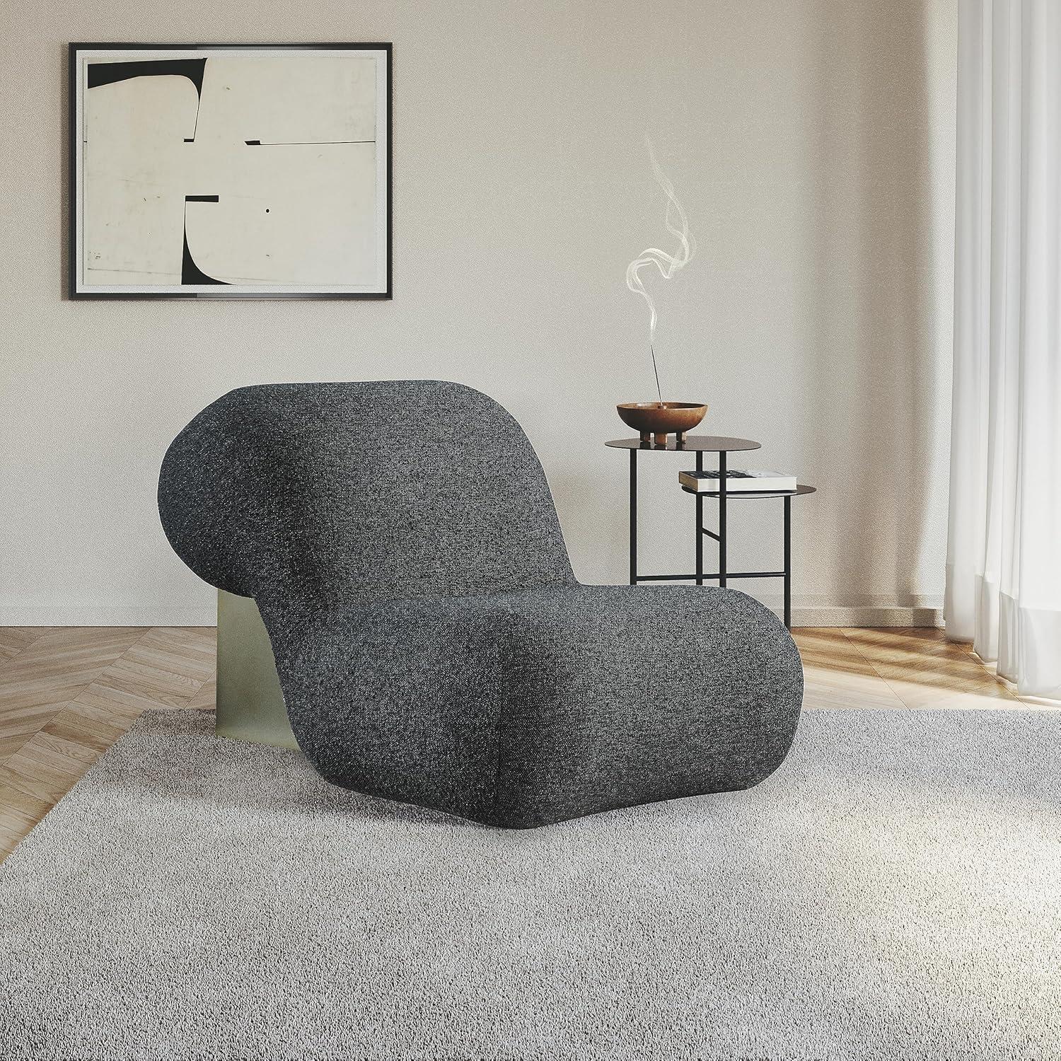 Meridian Furniture Quadra Black Boucle Fabric Accent Chair