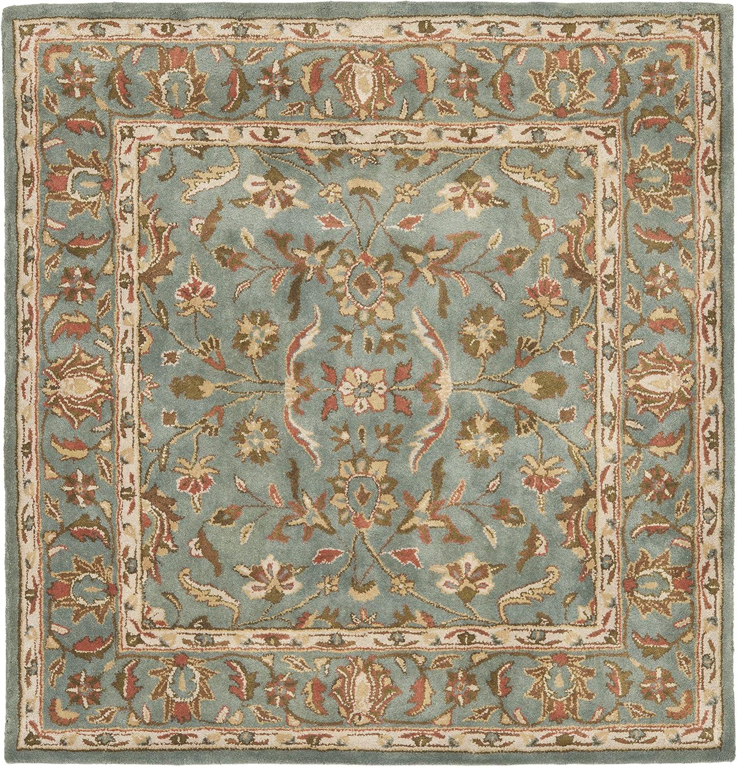 SAFAVIEH Heritage Leinster Traditional Wool Area Rug, Blue, 8' x 8' Square