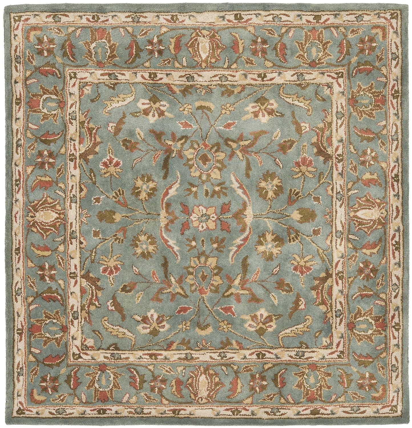 SAFAVIEH Heritage Leinster Traditional Wool Area Rug, Blue, 8' x 8' Square