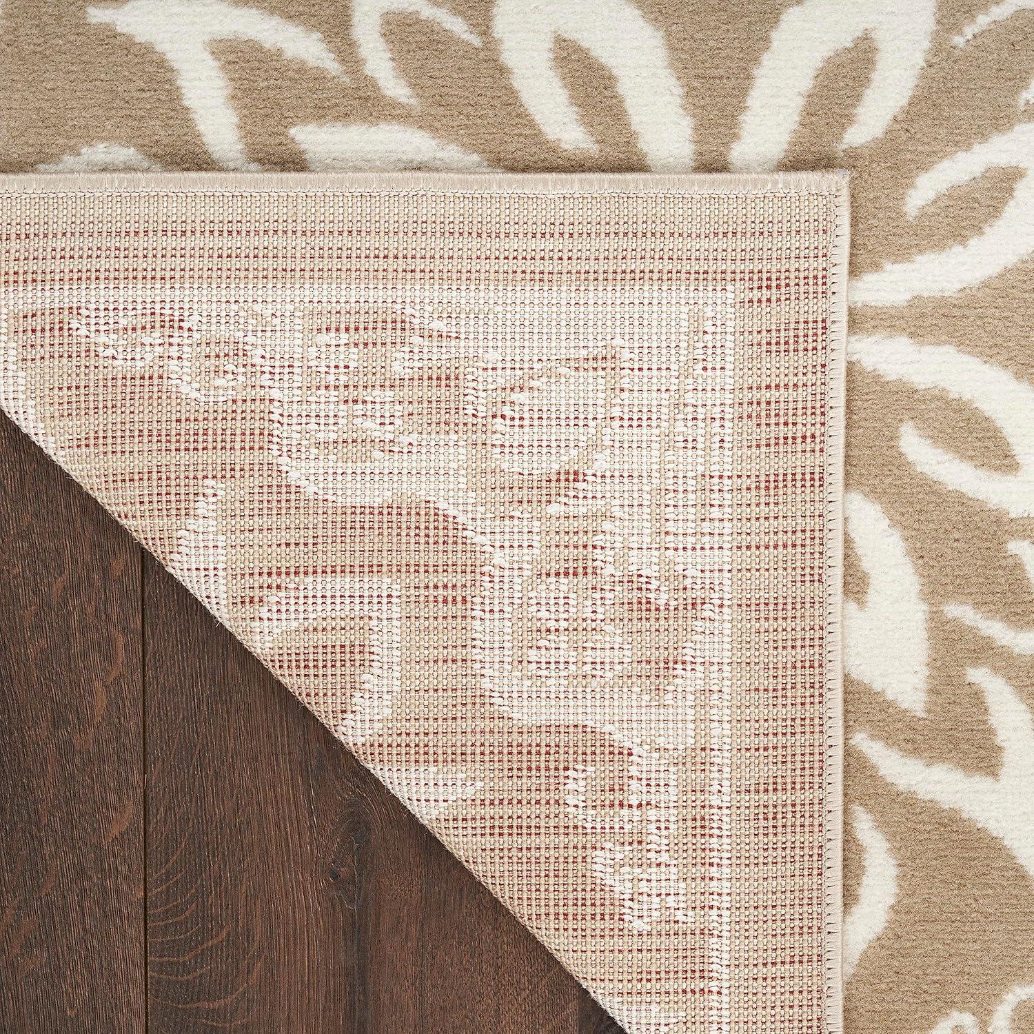 Nourison Jubilant Floral Transitional Indoor Rug Taupe 7'10"x9'10"