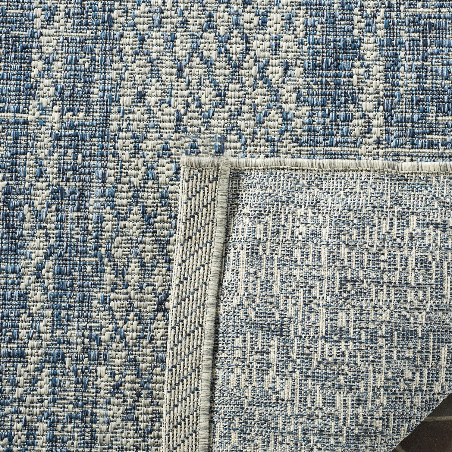 Courtyard CY8736 Power Loomed Indoor and Outdoor Area Rug - Light Grey/Blue - 5'3"x7'7" - Safavieh