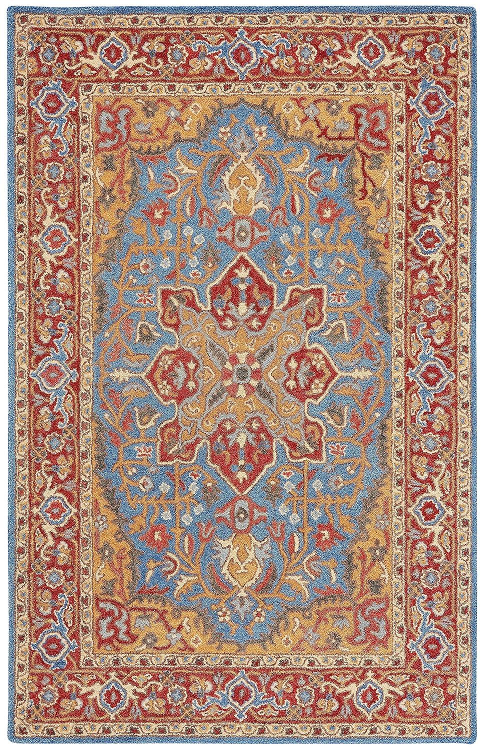 Antiquity AT521 Hand Tufted Area Rug - Red/Blue - 8'x10' - Safavieh.