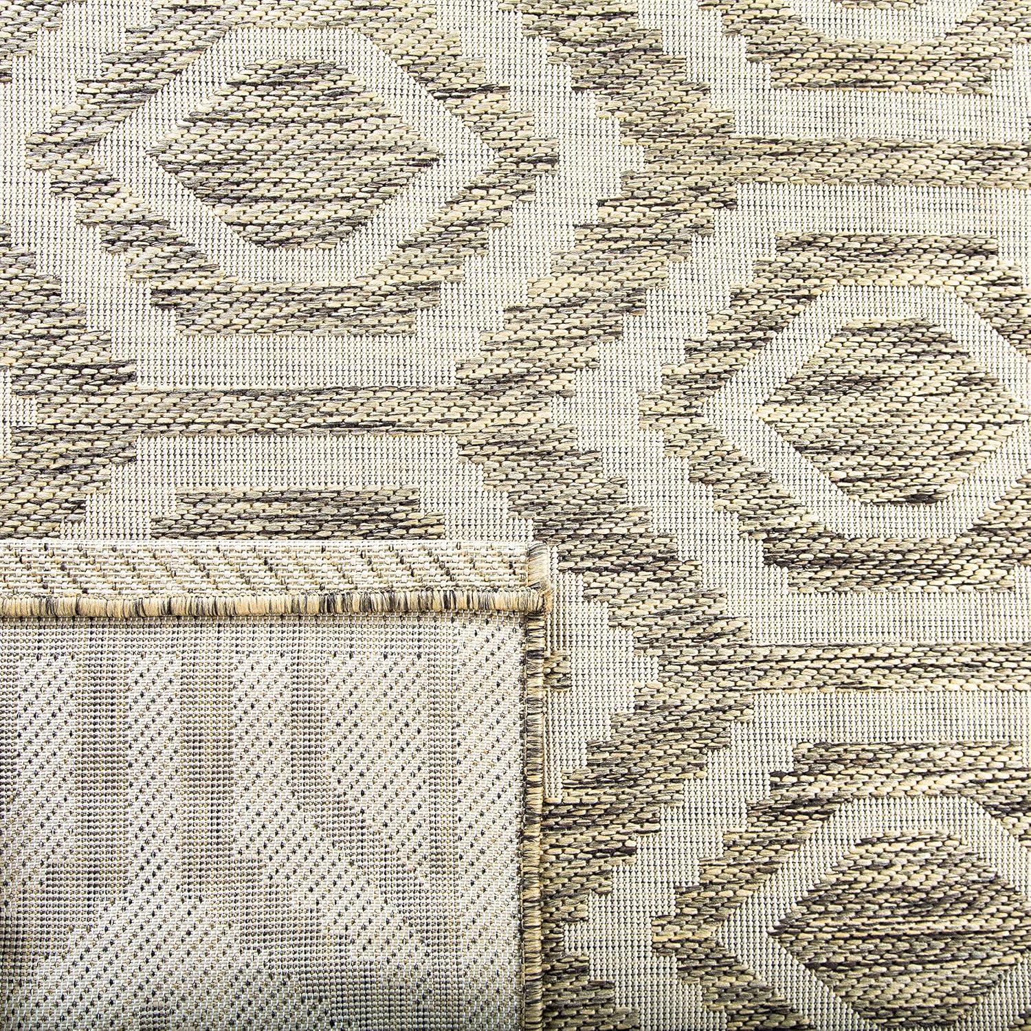 Courtyard CY6902 Power Loomed Indoor and Outdoor Area Rug - Brown/Bone - 4'x5'7" - Safavieh