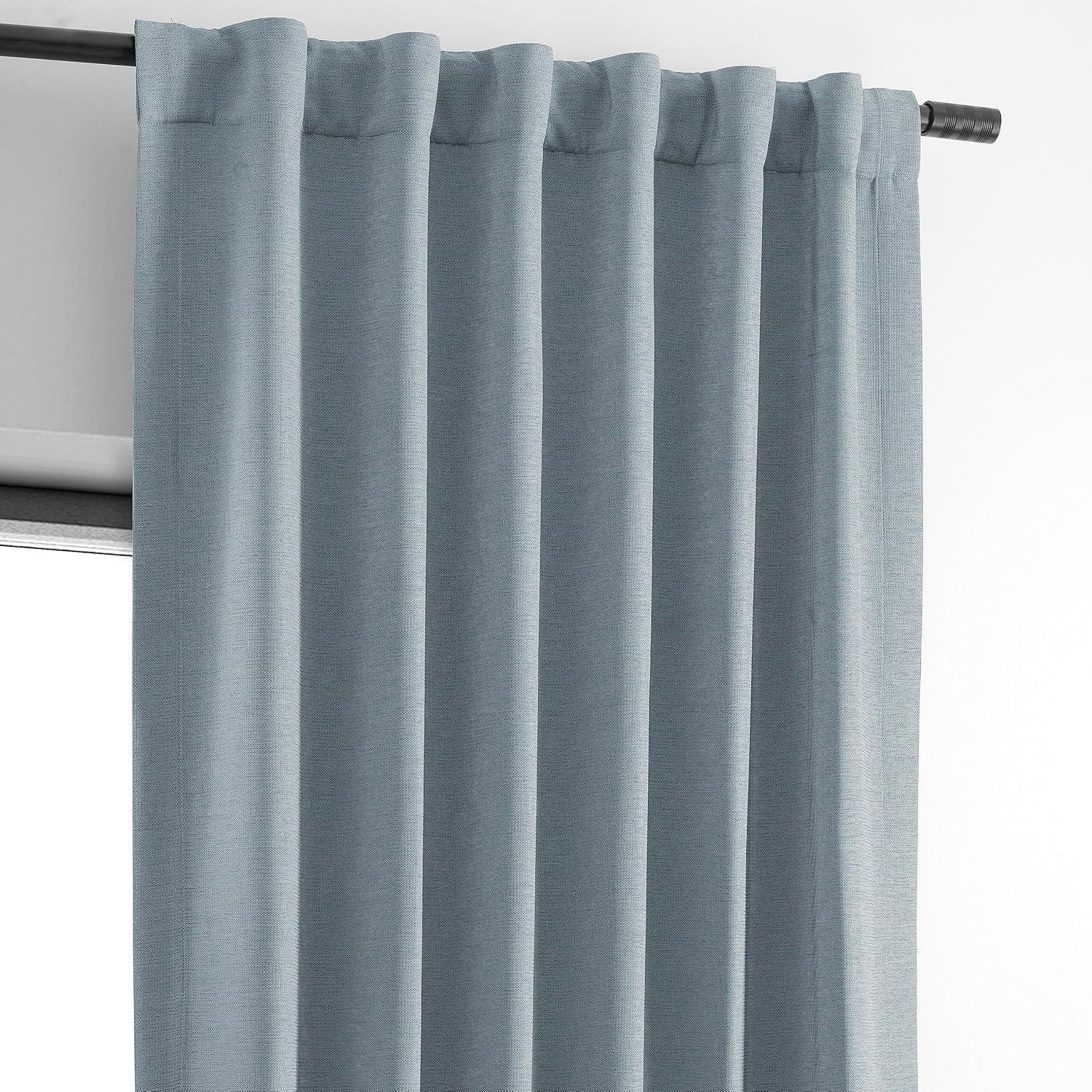 Gulf Blue Blackout Polyester Window Panel, 96 Inches