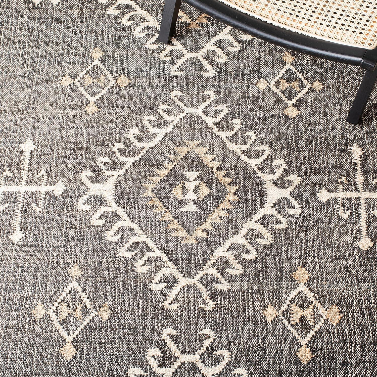 Kilim KLM762 Flat Weave Accent Rug - Ivory/Black - 3'x5' - Safavieh