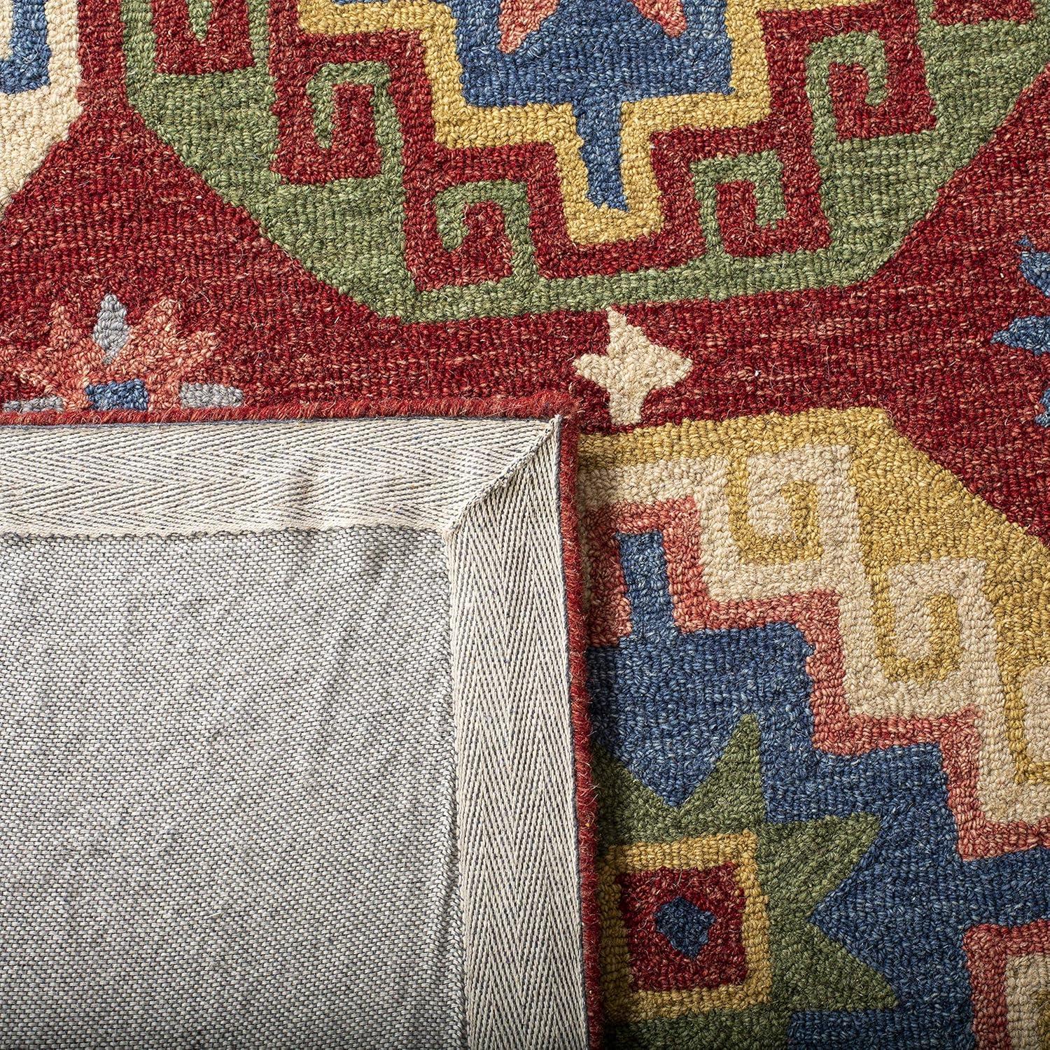 Aspen APN802 Hand Tufted Indoor Accent Rug - Red/Blue - 2'3"x4' - Safavieh