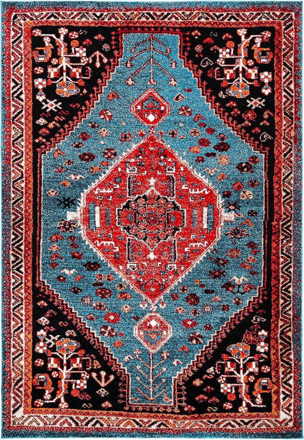 Vintage Hamadan VTH201 Power Loomed Area Rug - Turquoise/Red - 5'3"x7'6" - Safavieh.