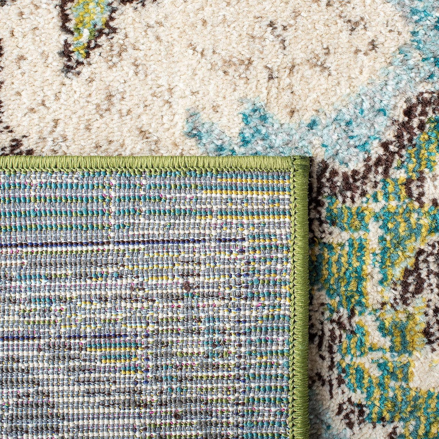Madison MAD484 Power Loomed Indoor Area Rug - Green/Light Blue - 8'x10' - Safavieh