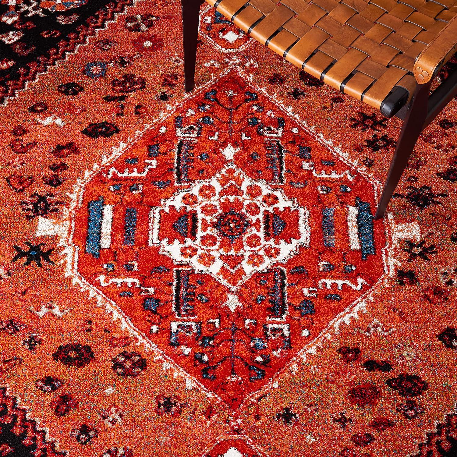 Vintage Hamadan VTH201 Power Loomed Area Rug - Orange/Red - 5'3"x7'6" - Safavieh.