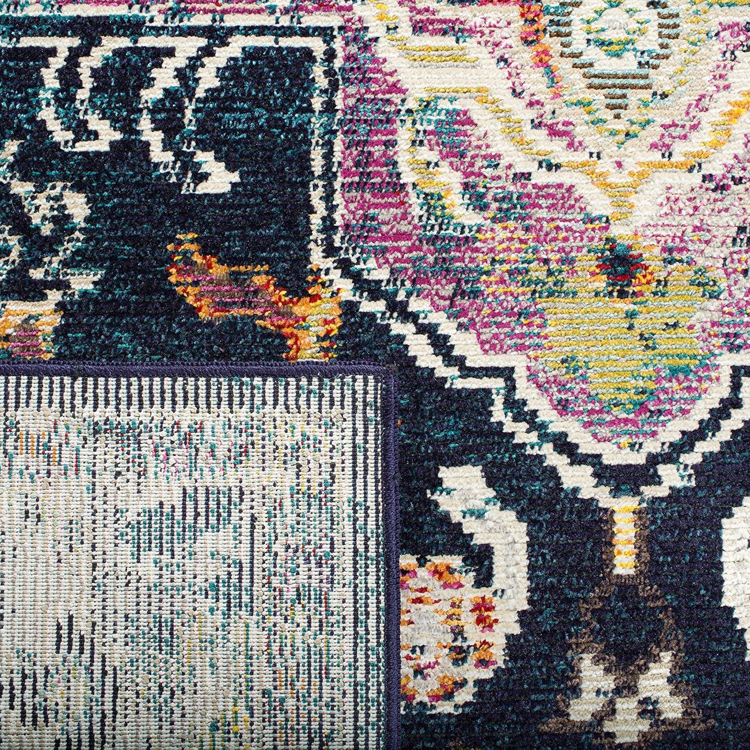 Crystal CRS501 Loomed Indoor Area Rug - Navy/Fuchsia - 5'x8' - Safavieh