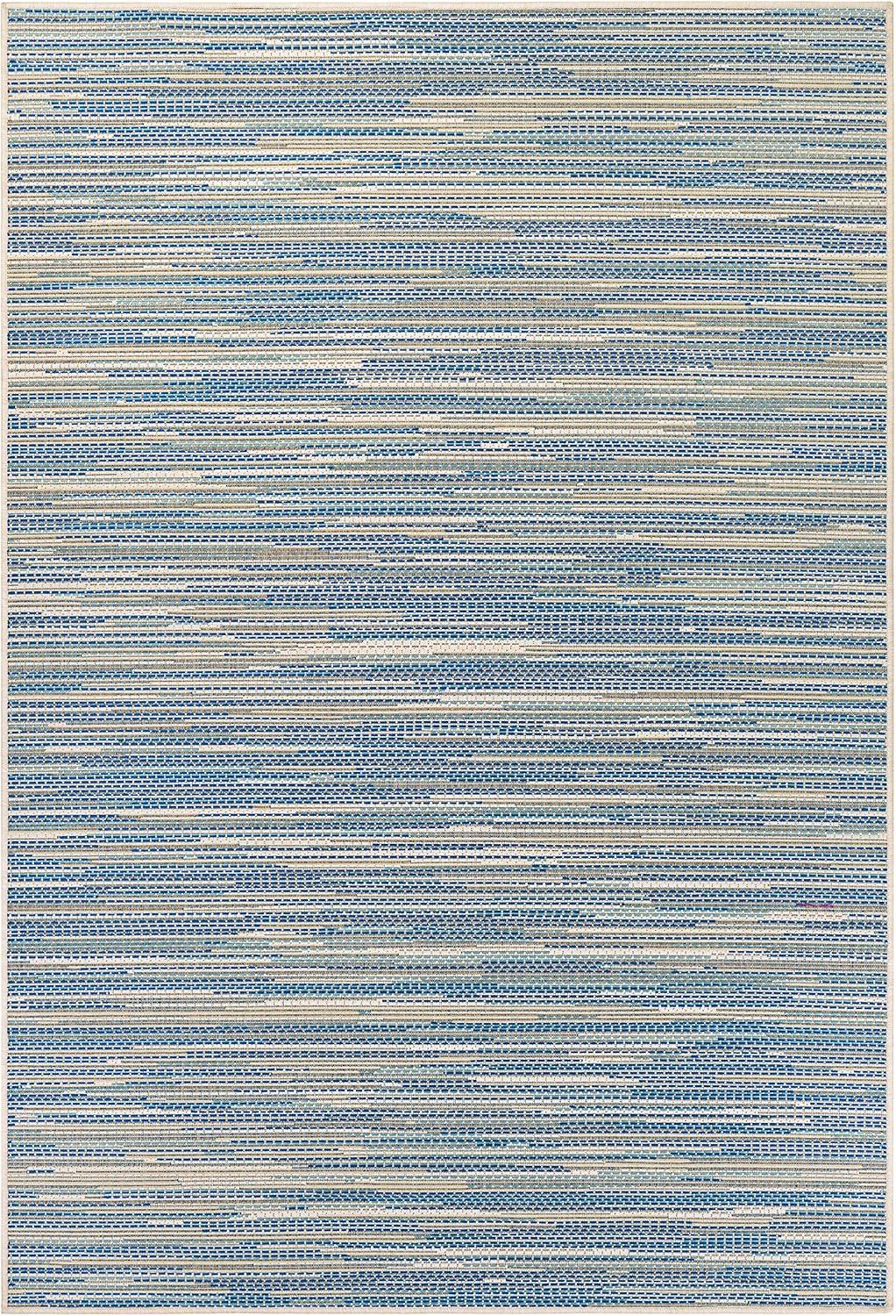 Couristan Monaco Alassio Indoor / Outdoor Area Rug, Sand-Azure Blue-Turquoise, 3'9" x 5'5"