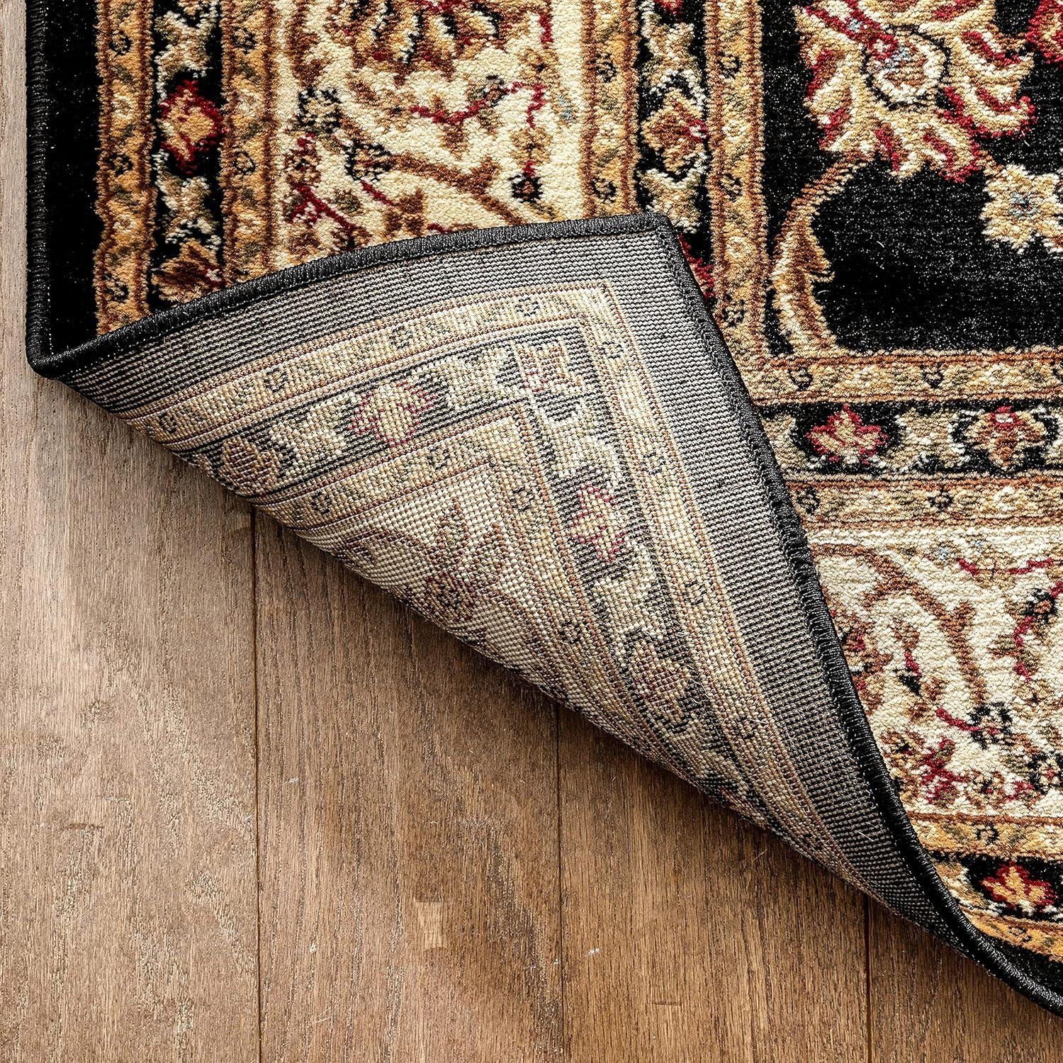 Well Woven Barclay Sarouk Traditional Oriental Panel Black 3'11" x 5'3" Area Rug