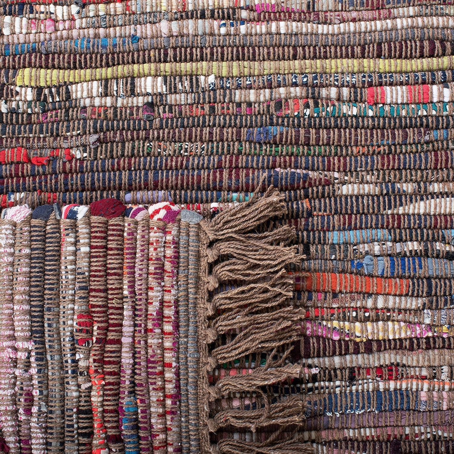 Rag Rug RAR121 Hand Woven Indoor Area Rug - Rust/Multi - 6'x6' - Safavieh.