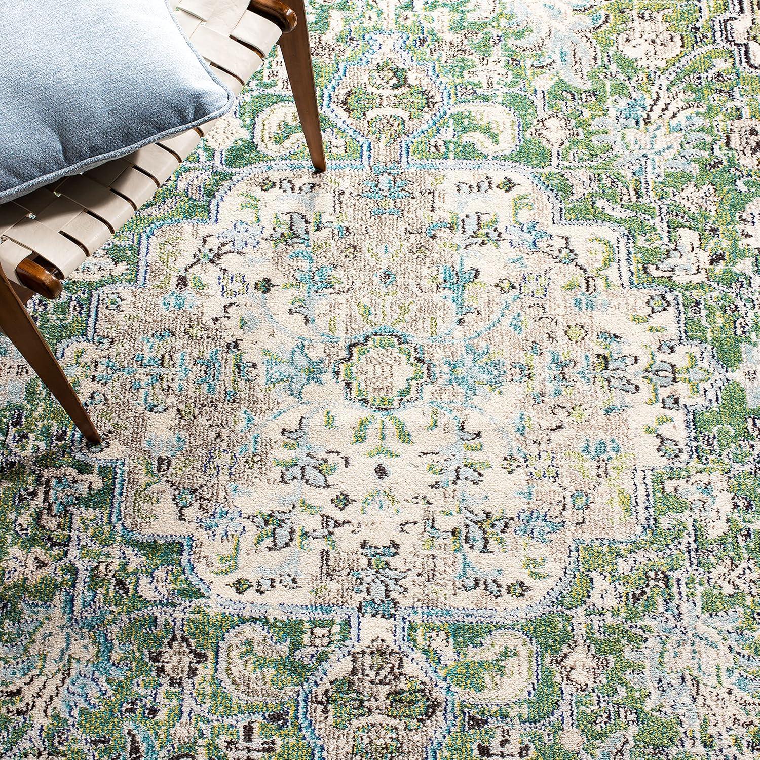 Madison MAD445 Power Loomed Area Rug - Green/Ivory - 8'x10' - Safavieh.
