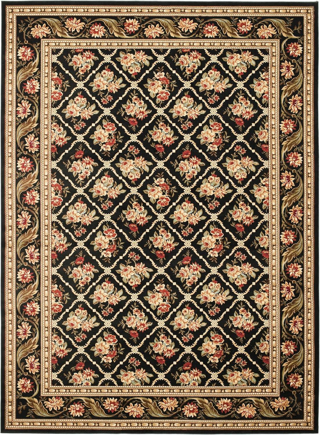 Lyndhurst LNH556 Power Loomed Area Rug - Black/Black - 8'x11' - Safavieh.