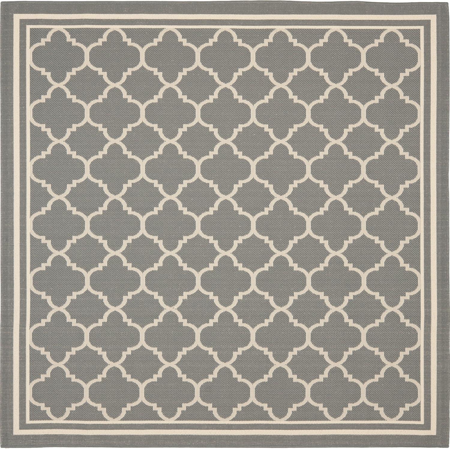 Courtyard Anthracite Square Indoor/Outdoor Area Rug - Easy Care