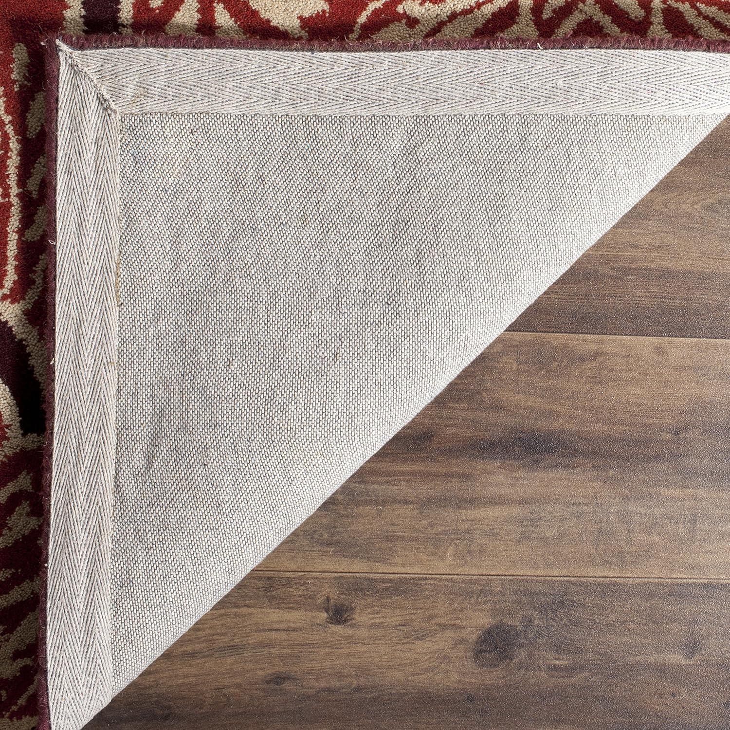 Handmade Tufted Red Wool 4' x 6' Area Rug