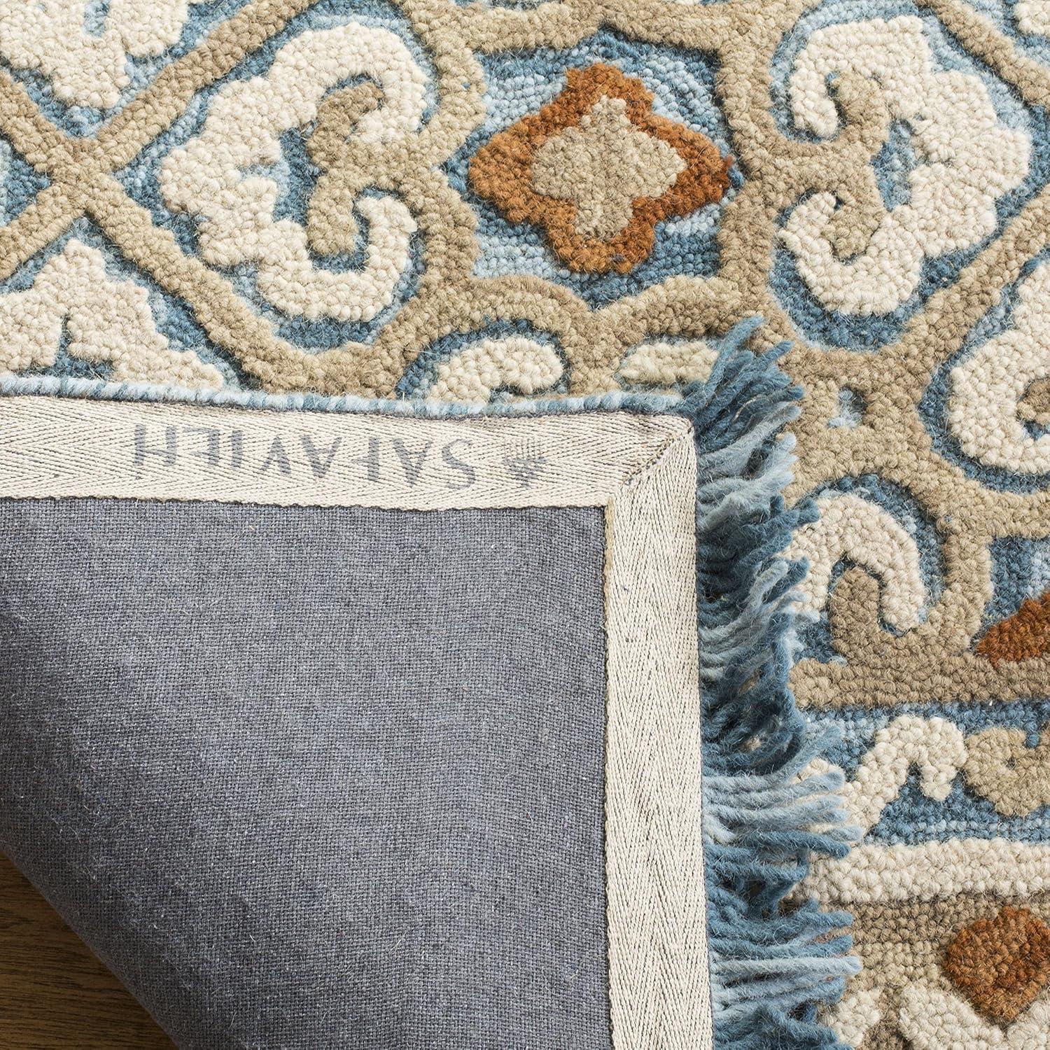 Blossom BLM420 Hand Tufted Area Rug - Ivory/Blue - 8'x10' - Safavieh.